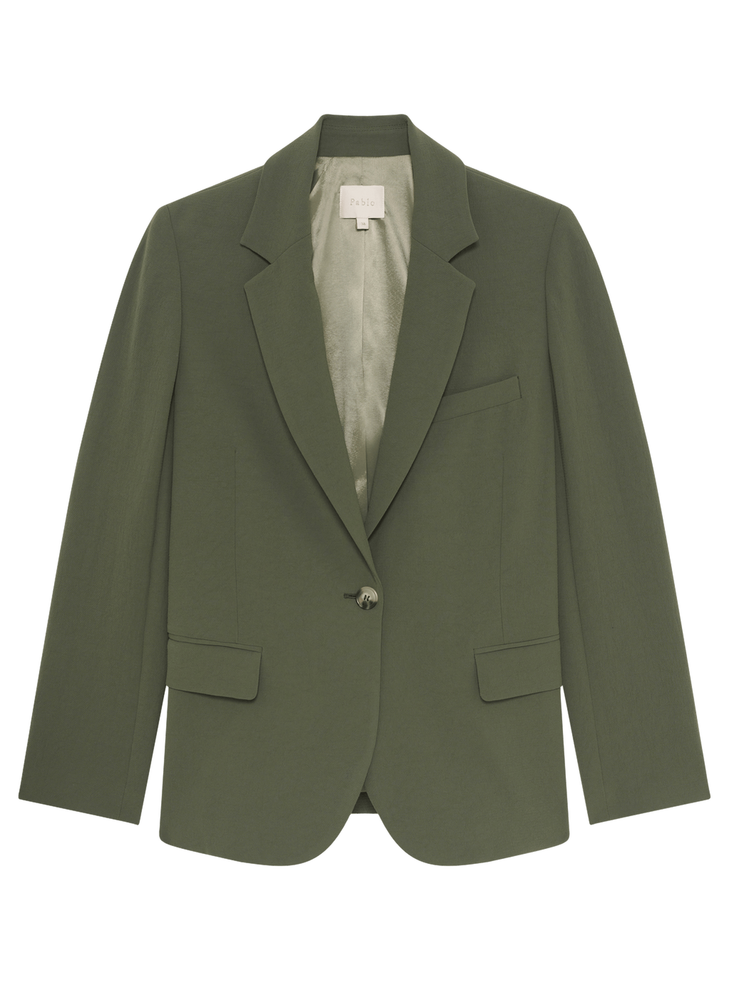 Veste de tailleur droite en crêpe - malika PABLO Vert