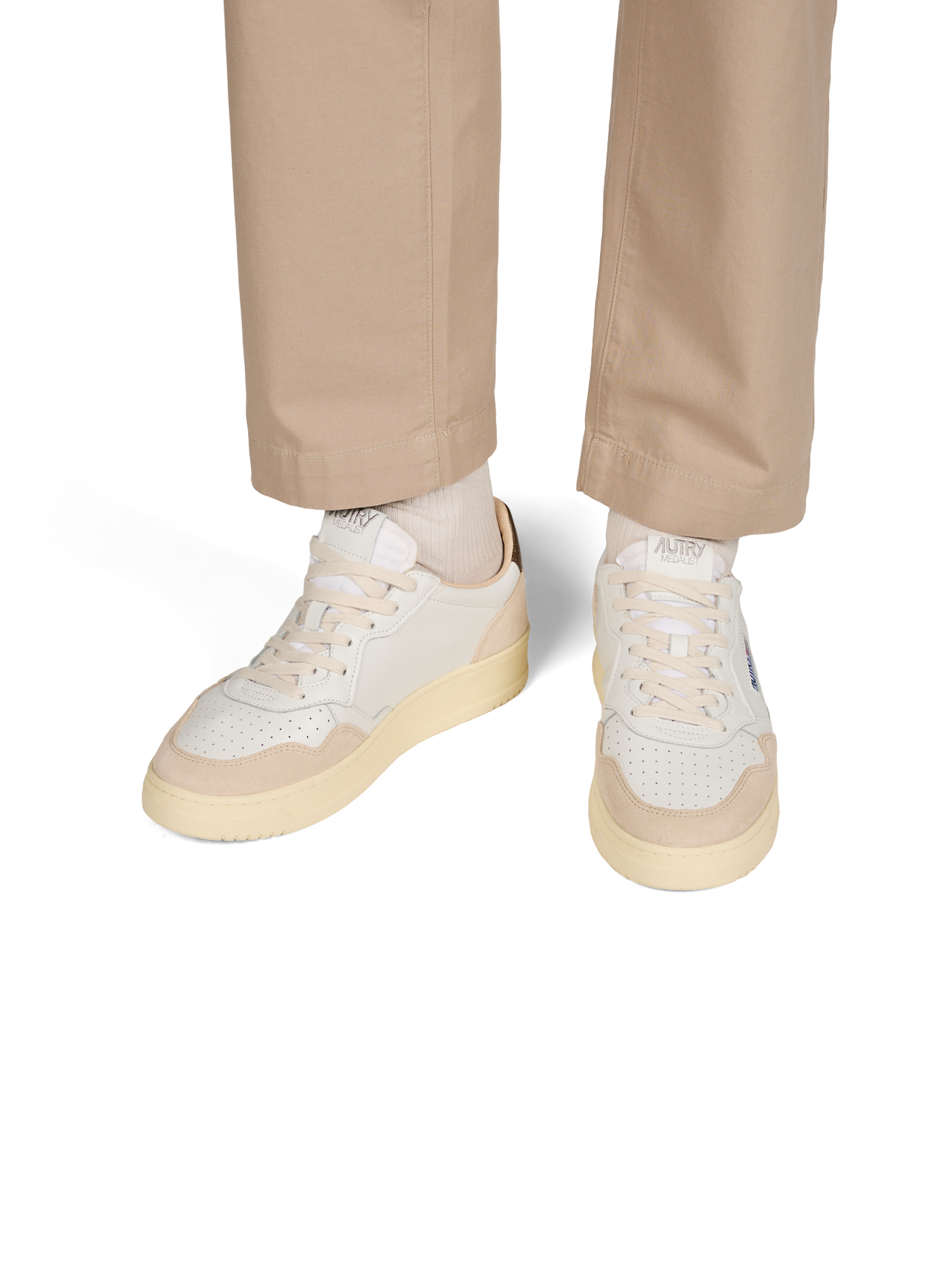 Baskets compensés en cuir AUTRY Blanc