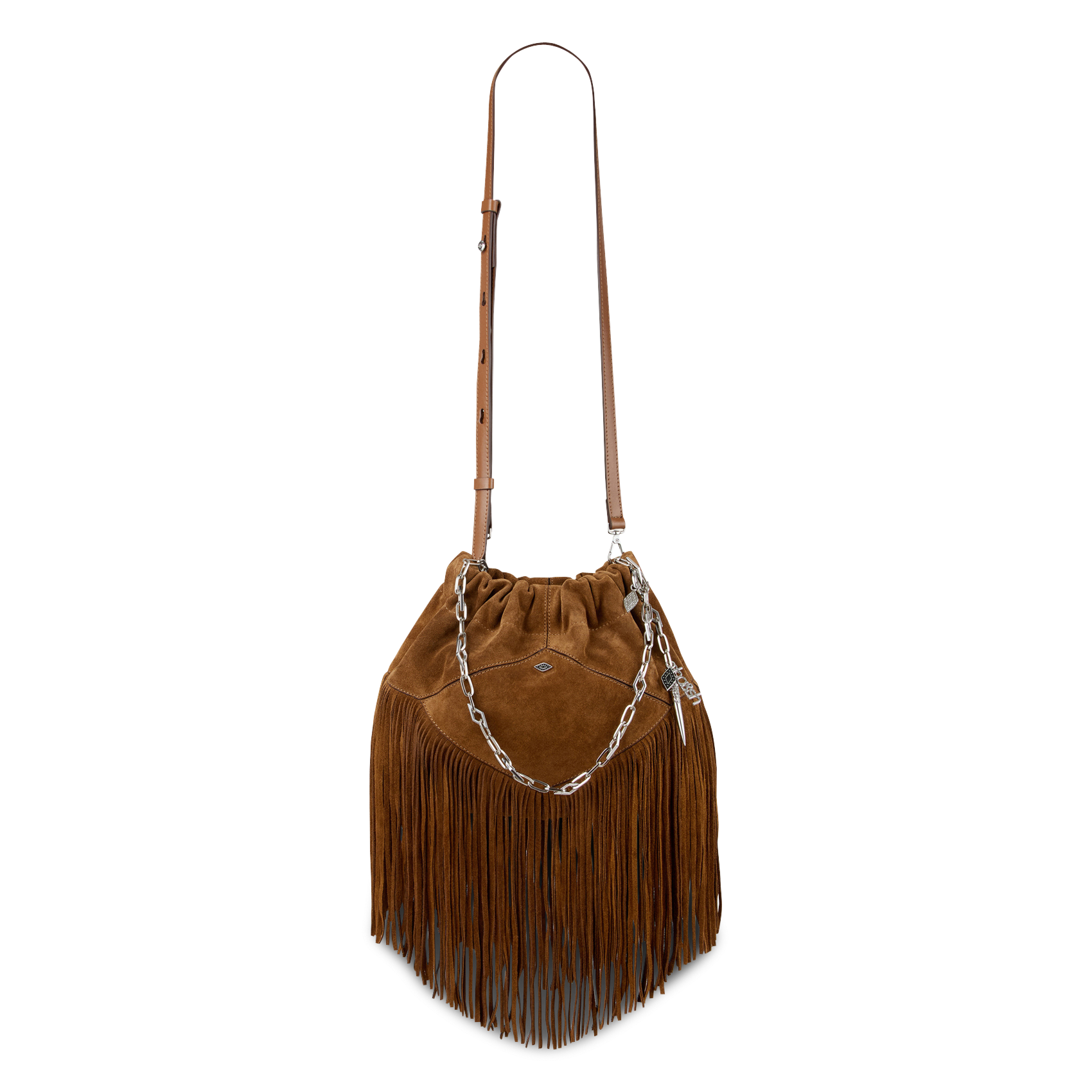 Sac porté épaule en cuir mini june tote BA&SH Marron