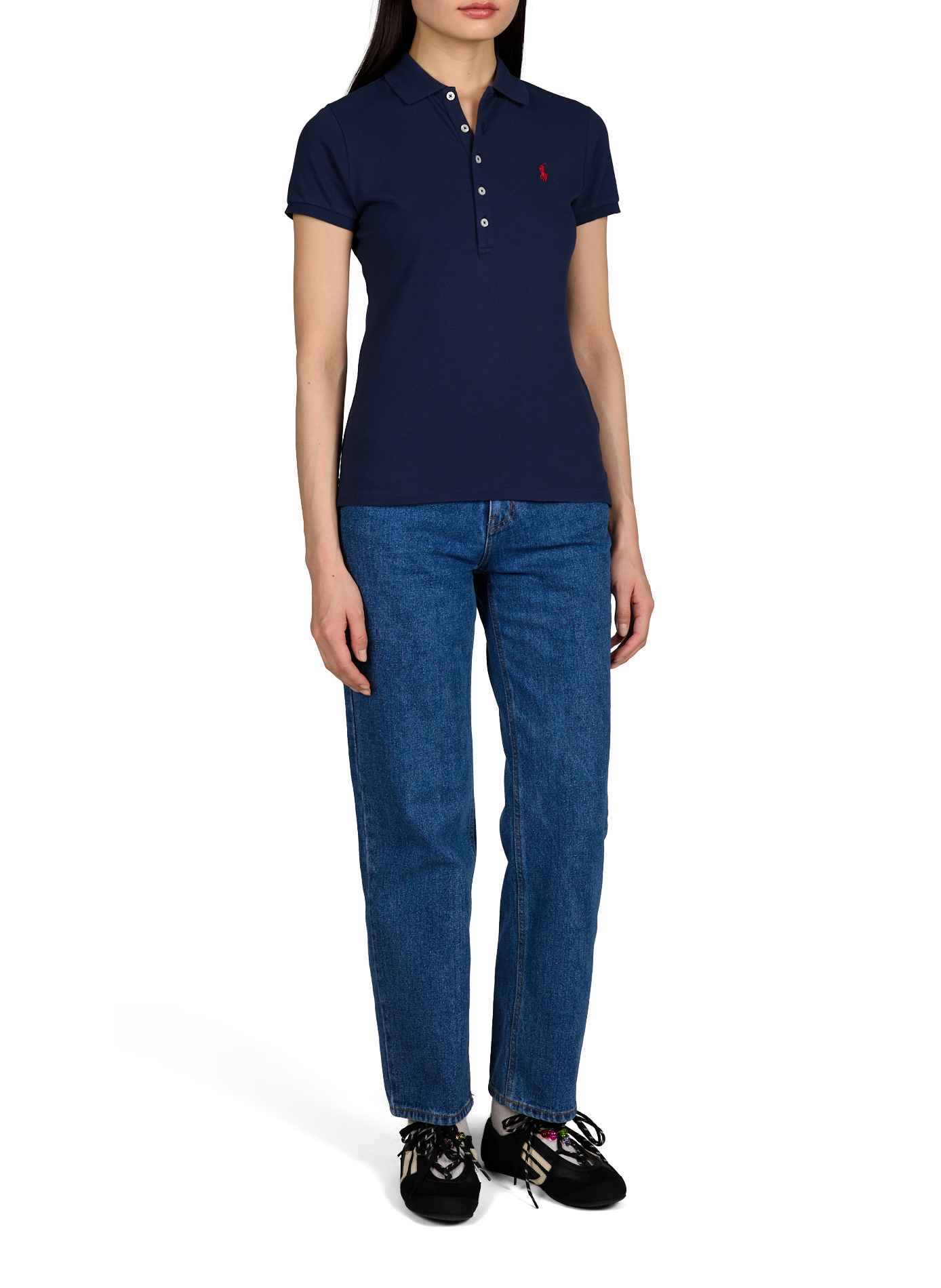 Short-sleeved logo polo in blended cotton POLO RALPH LAUREN Blue