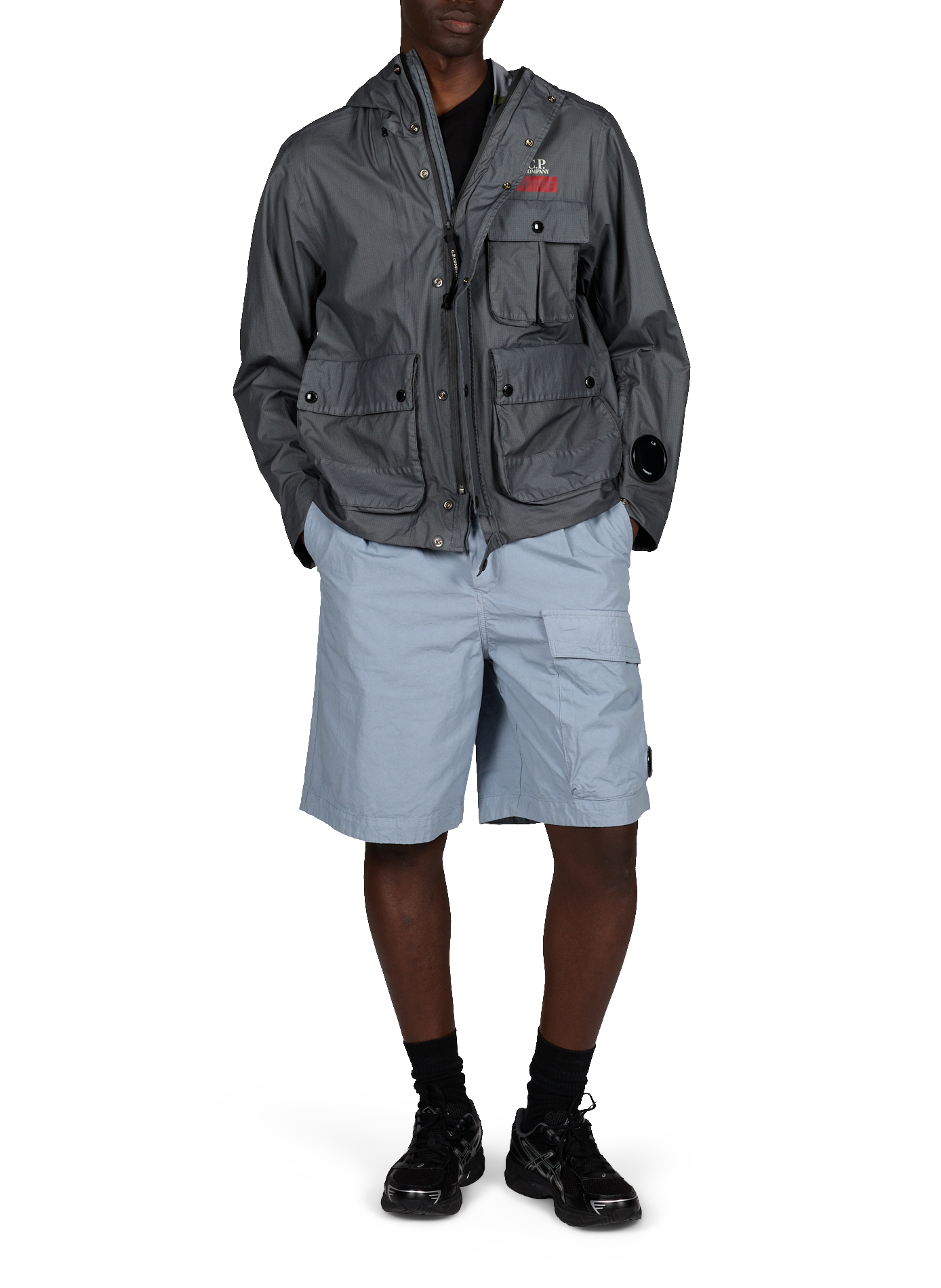 Biker-style cotton t-shirt CP COMPANY Blue