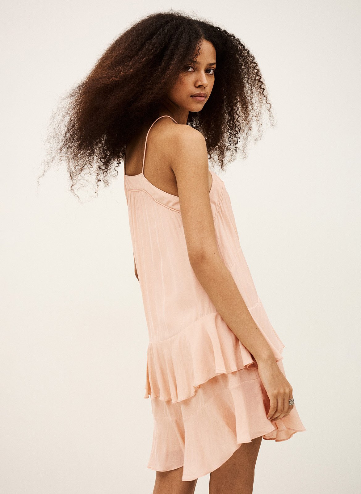 Robe courte col v bilona Rose