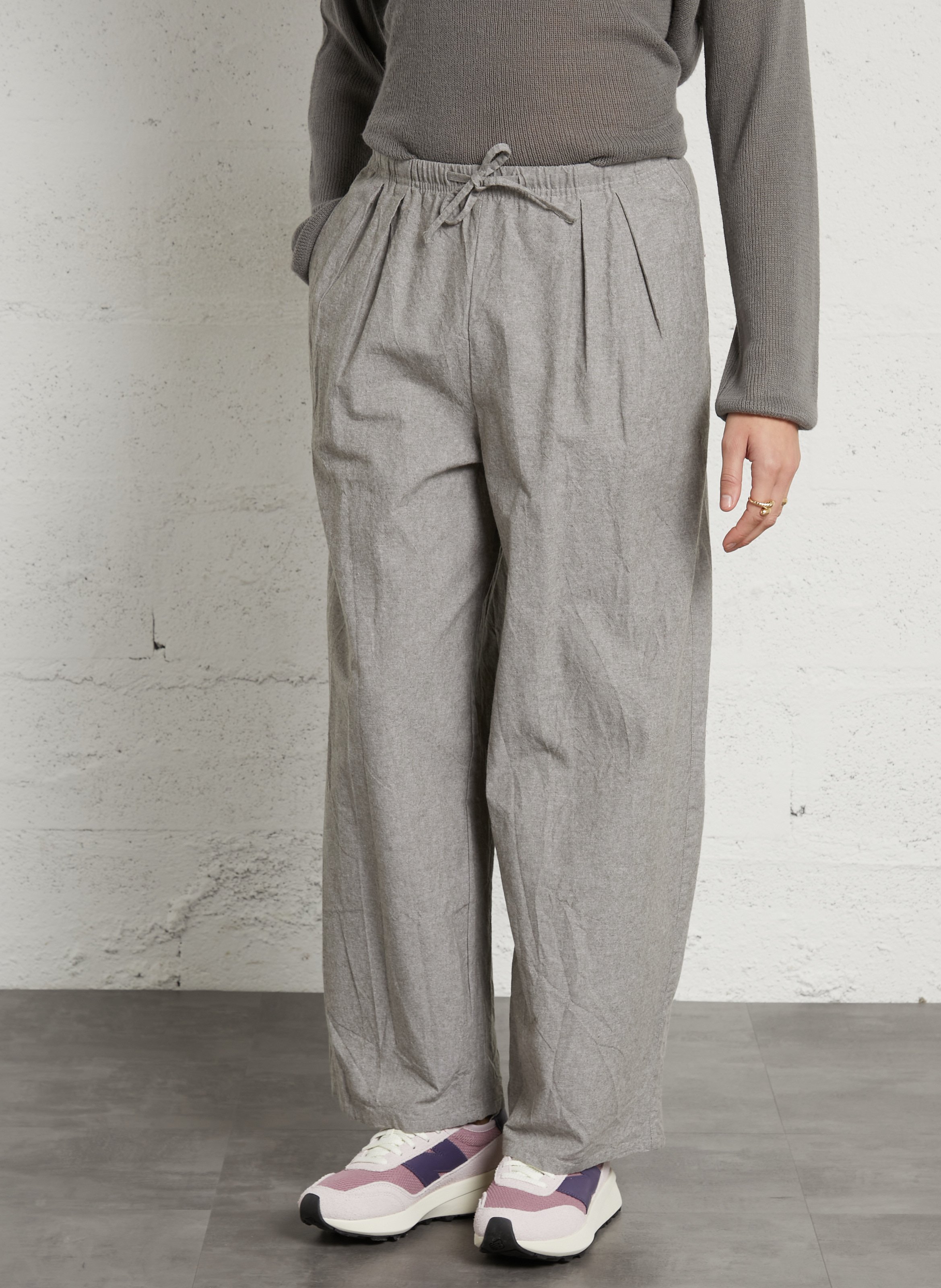 Pantalon large en coton feoly AMERICAN VINTAGE Beige