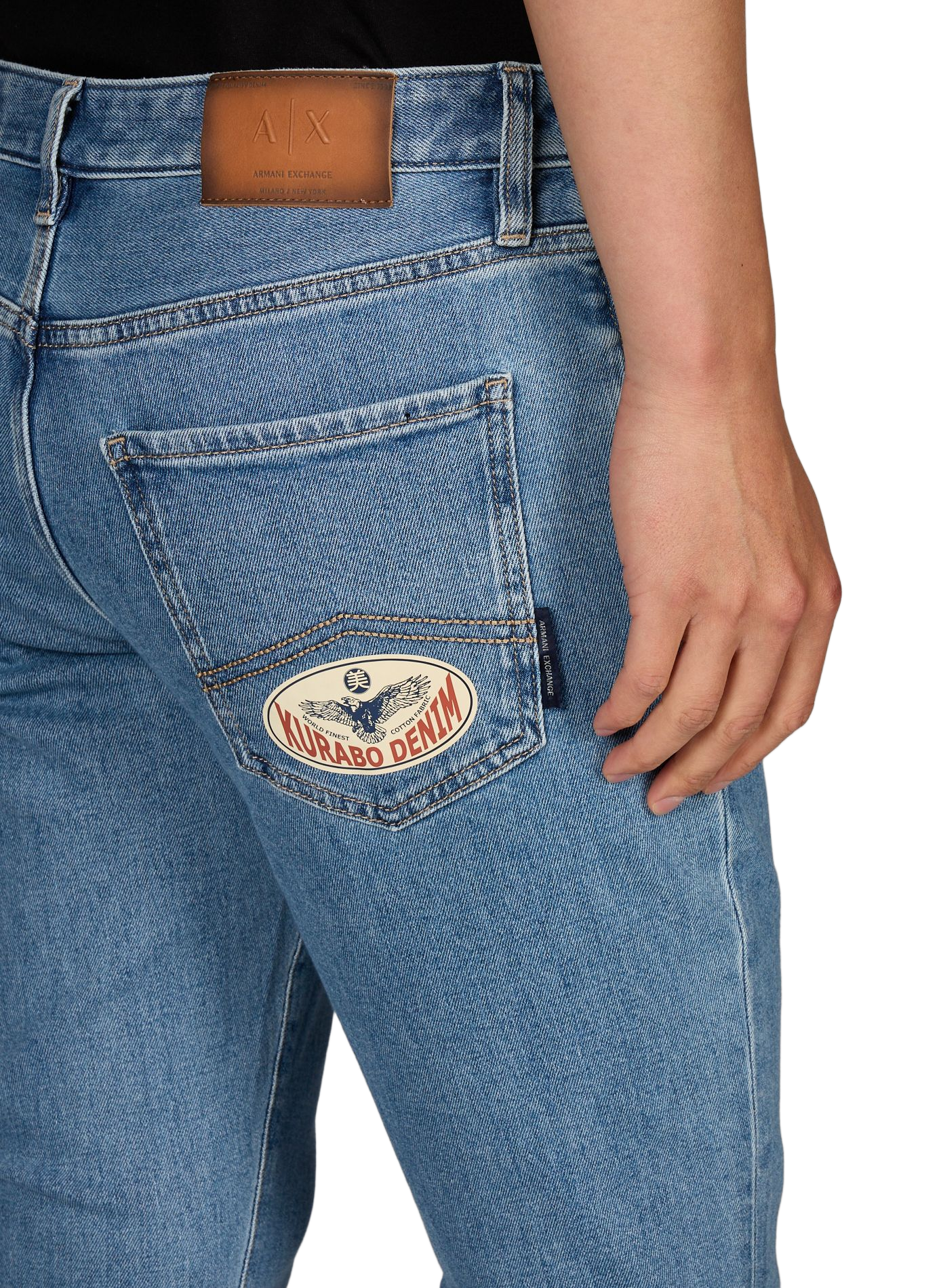Jean skinny en denim stretch de coton ARMANI EXCHANGE Bleu