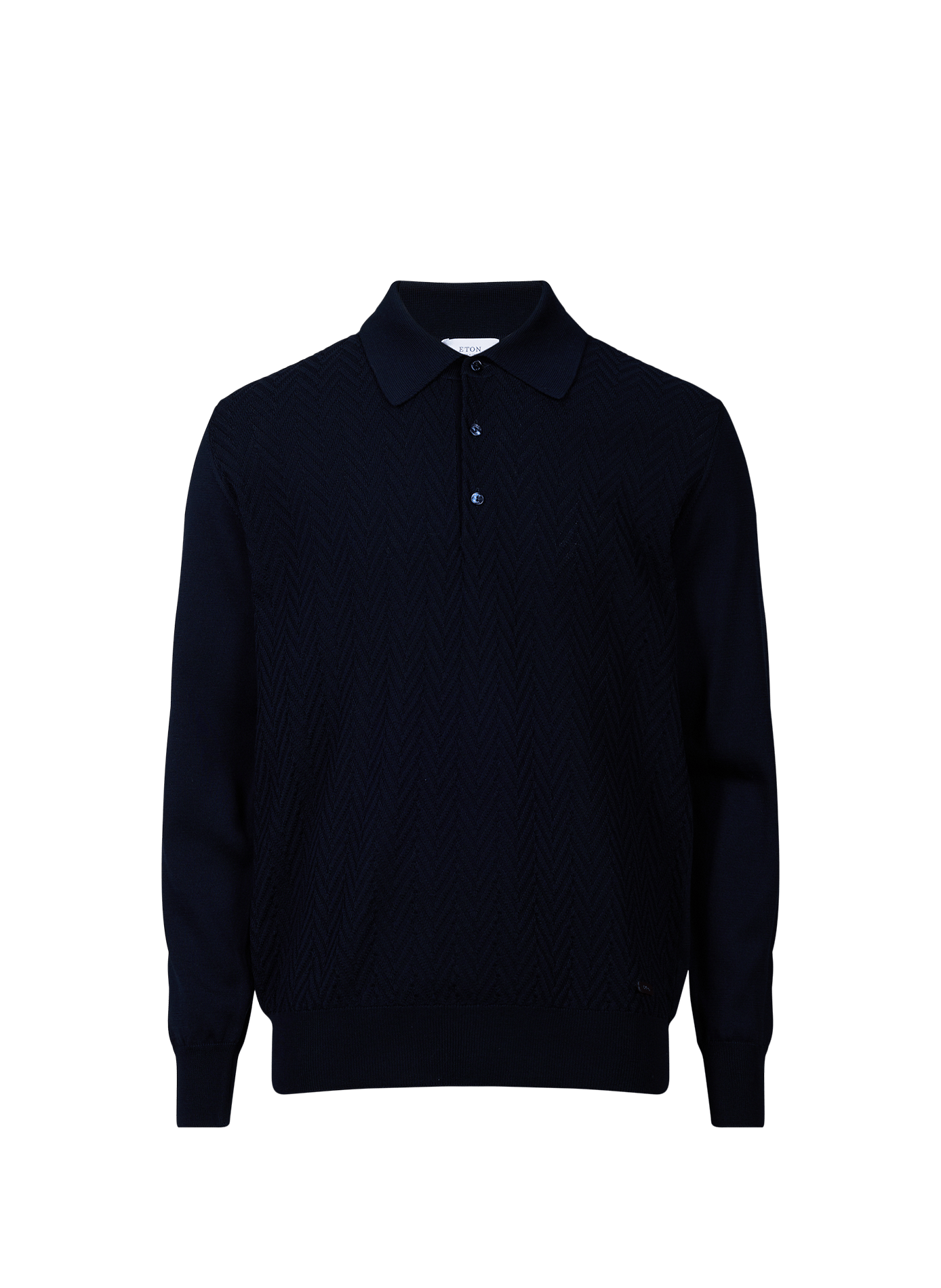 Pull col polo ETON Bleu