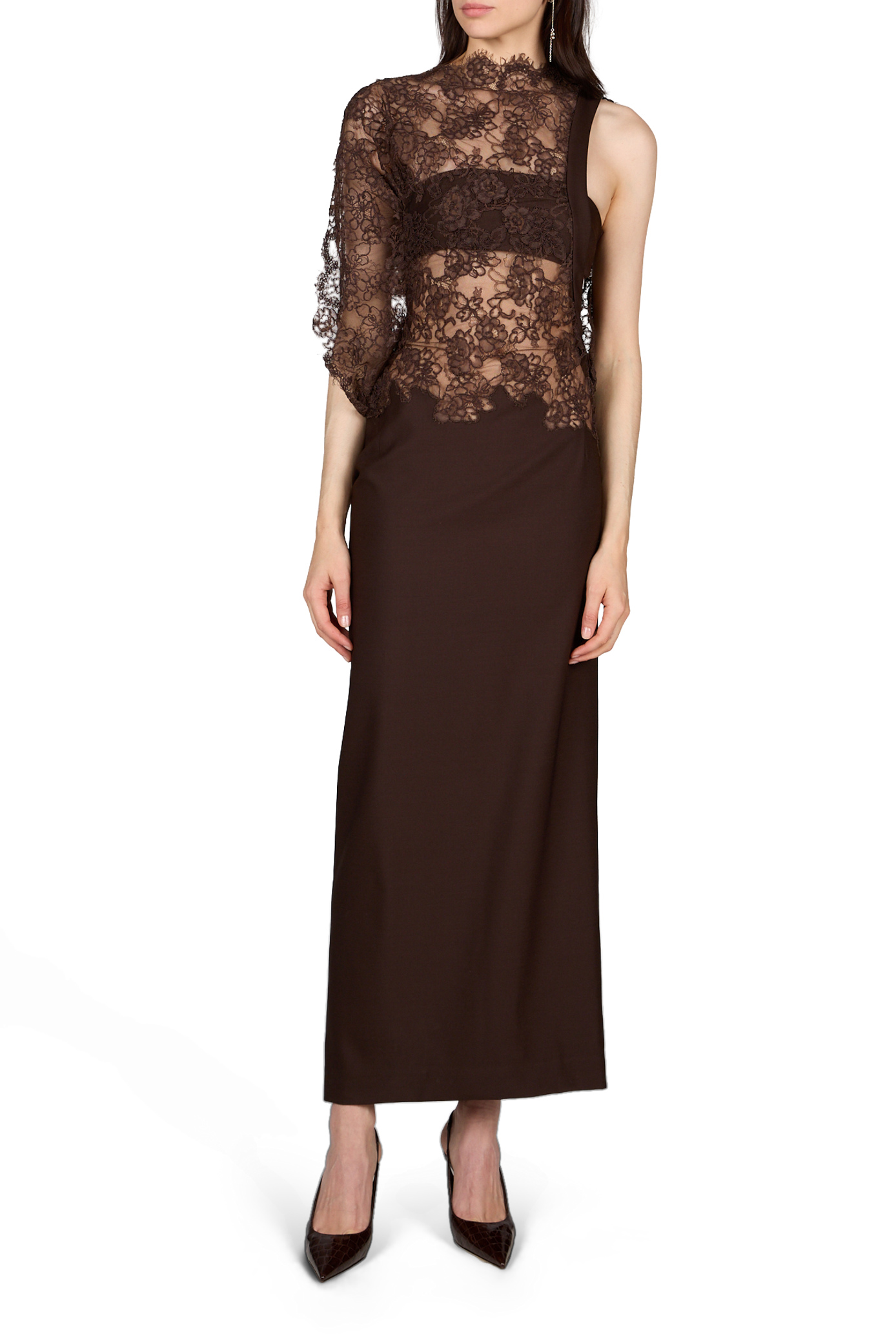 Mahara lace floral dress CHRISTOPHER ESBER Brown