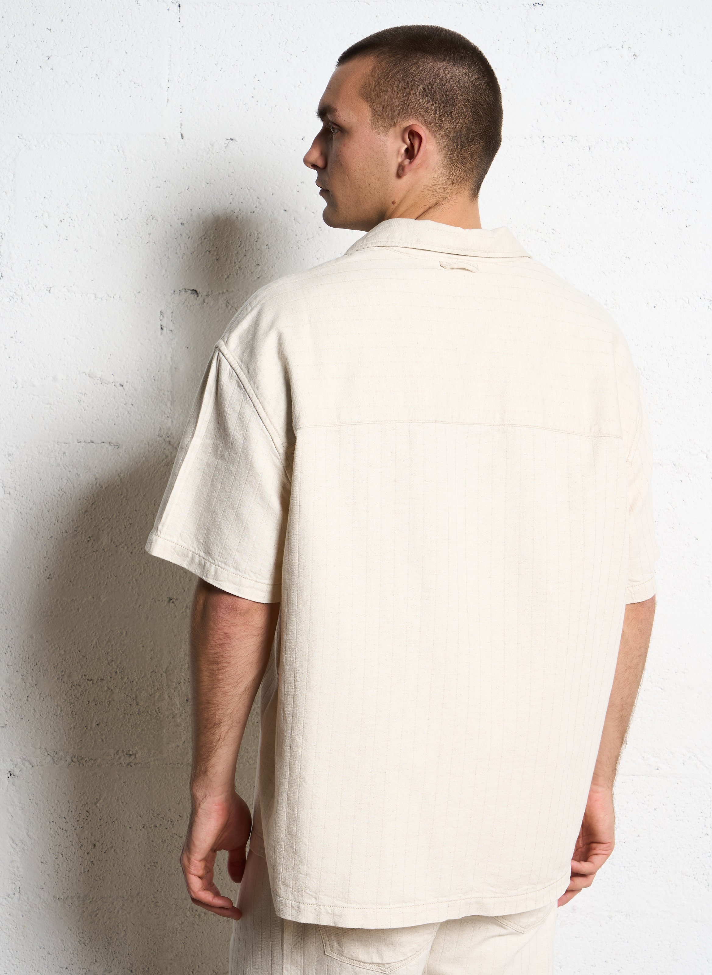 Chemise col classique en coton mélangé IKKS Blanc