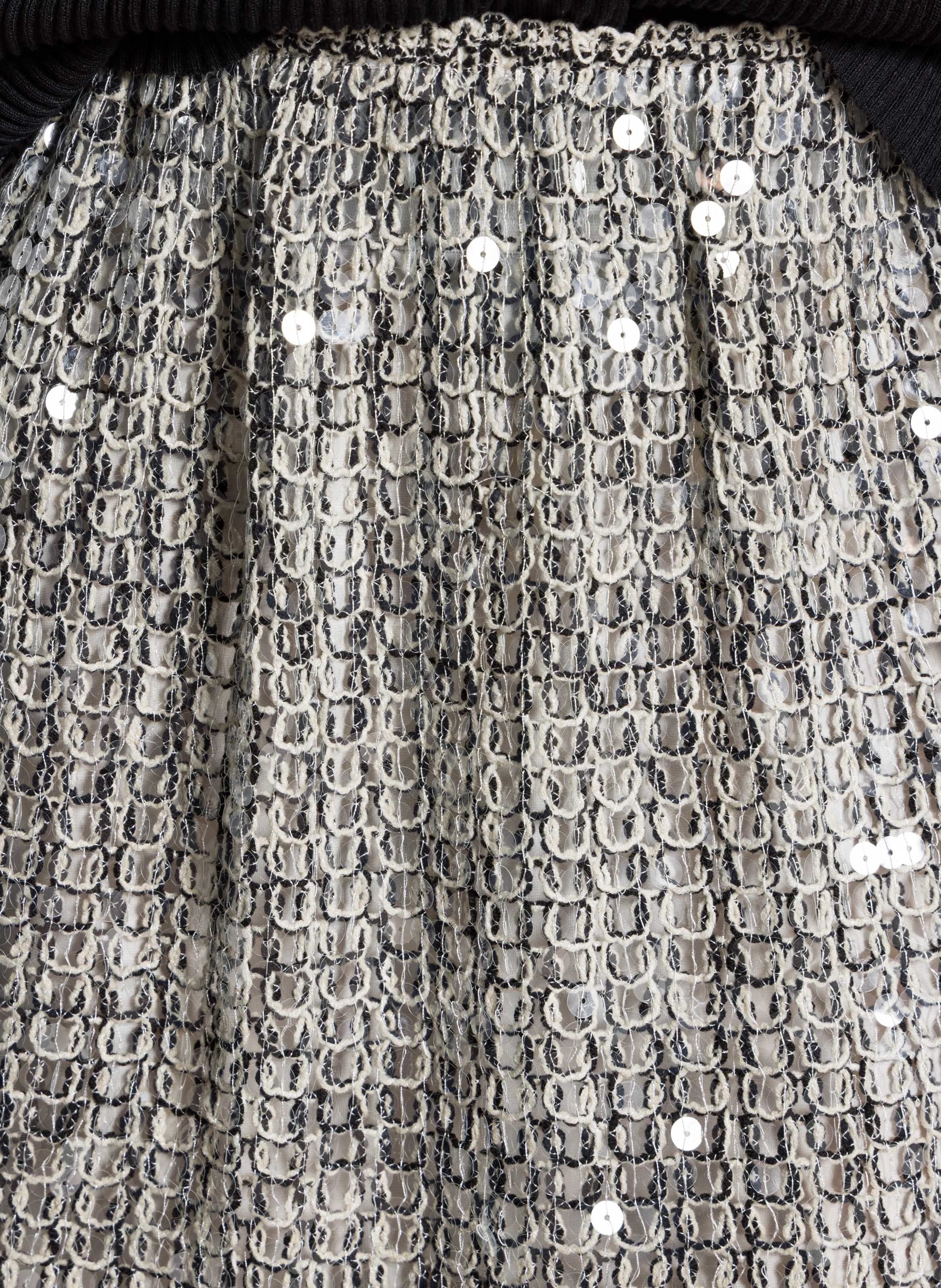 Jupe courte en crochet à sequins IKKS Argent