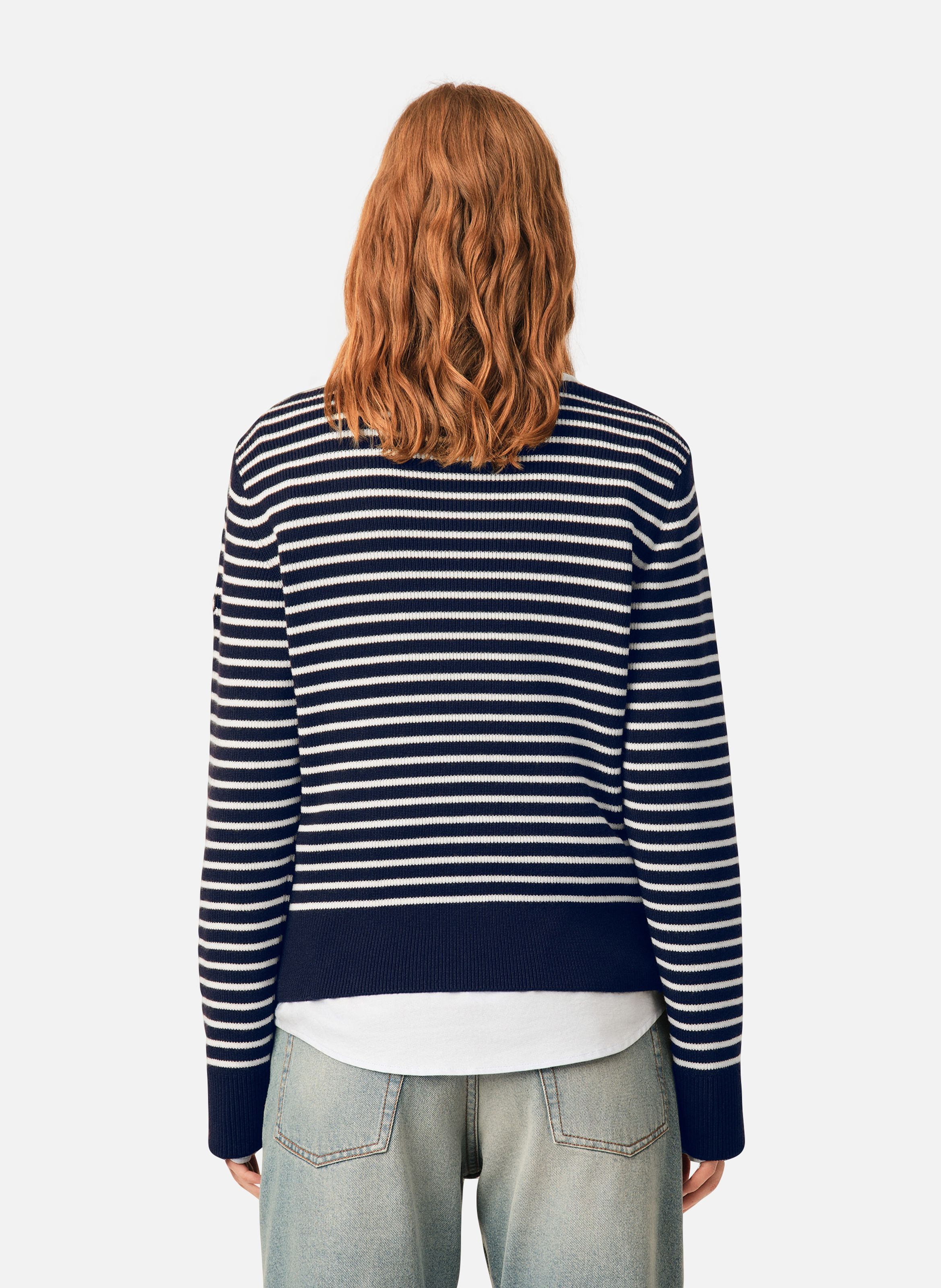 Pull marinière unisexe en laine AMI PARIS Multicolore