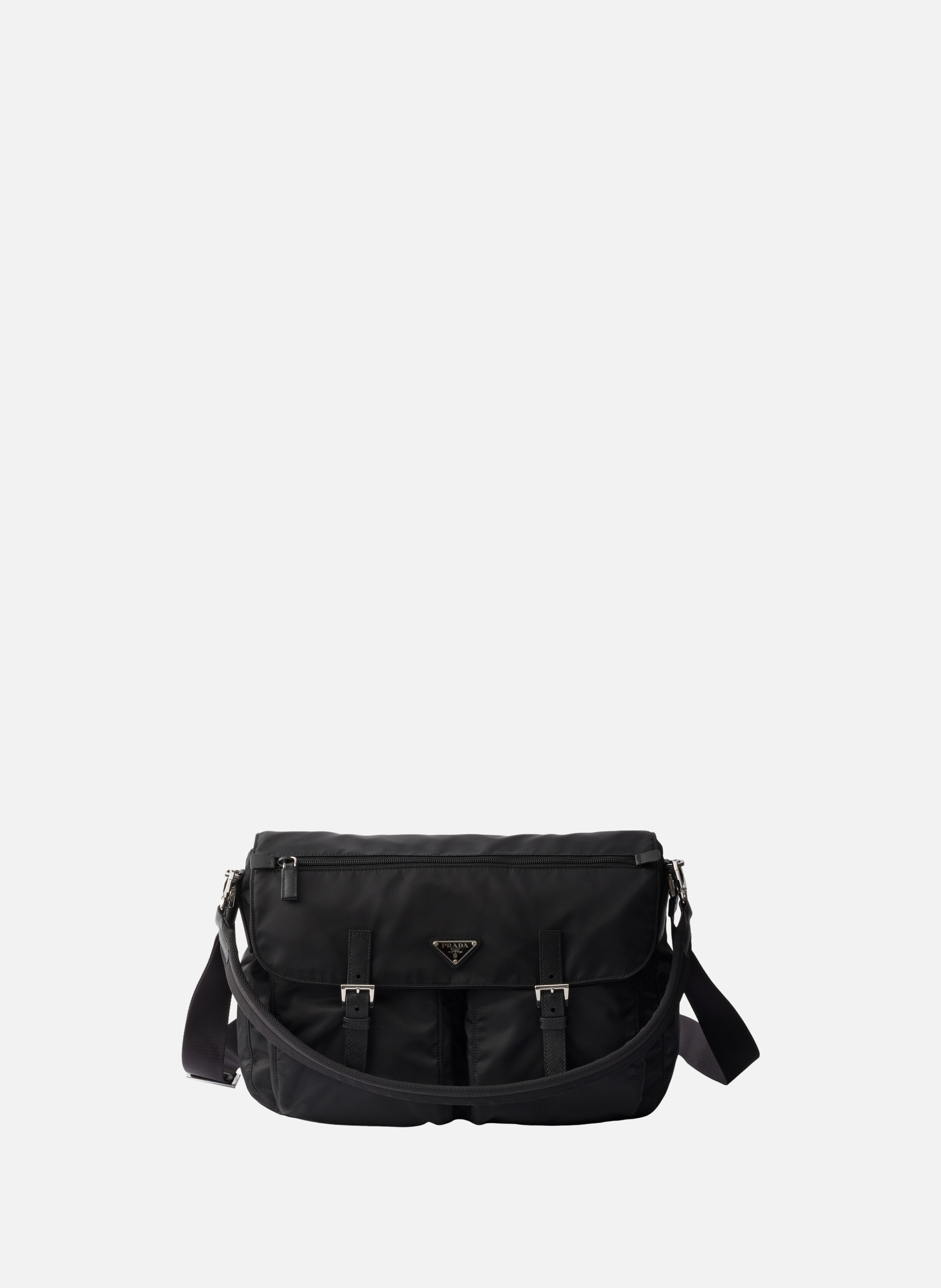 Sac porté épaule en re-nylon PRADA Noir