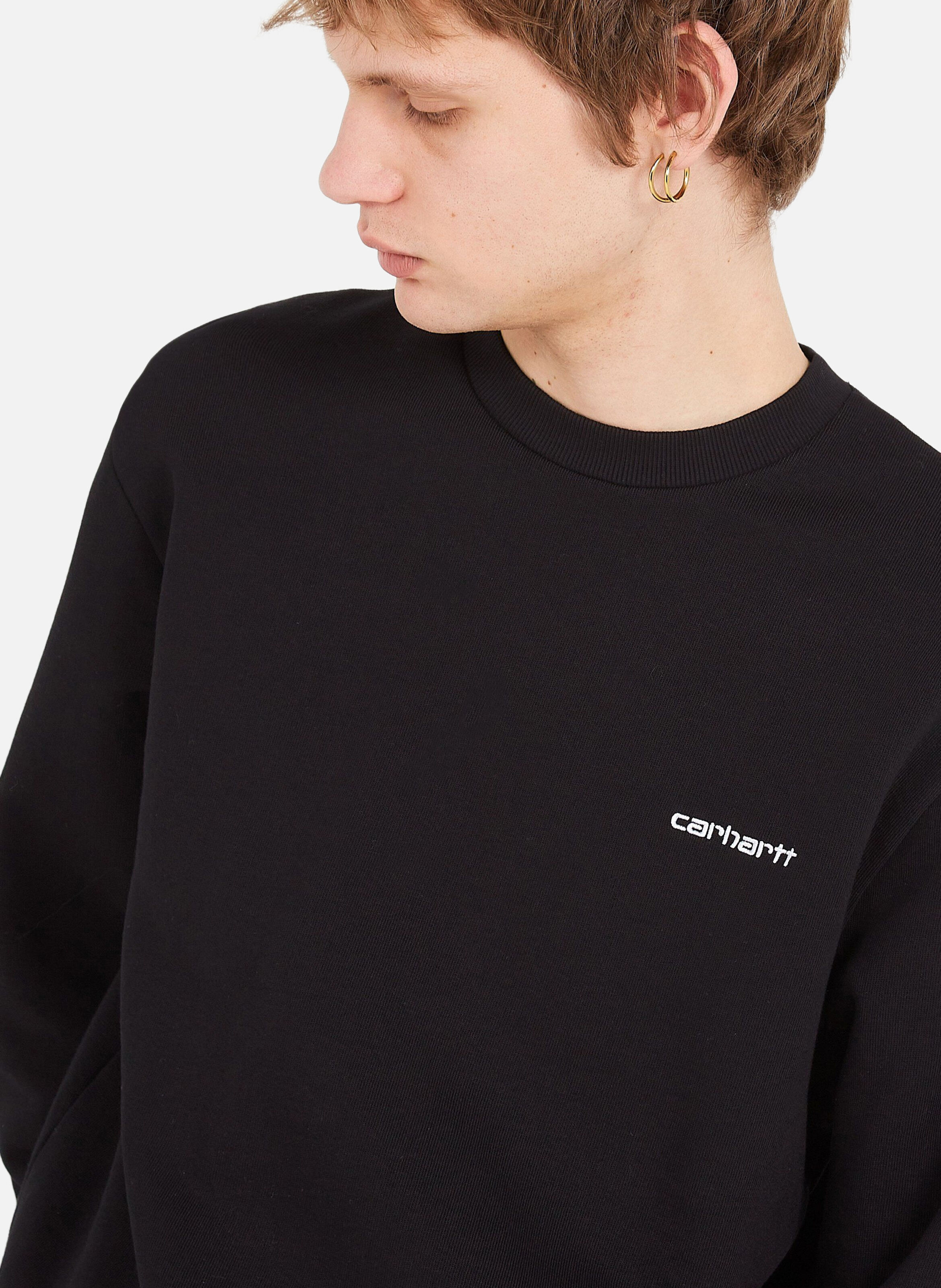 Sweatshirt script embroidery sweat CARHARTT WIP Noir