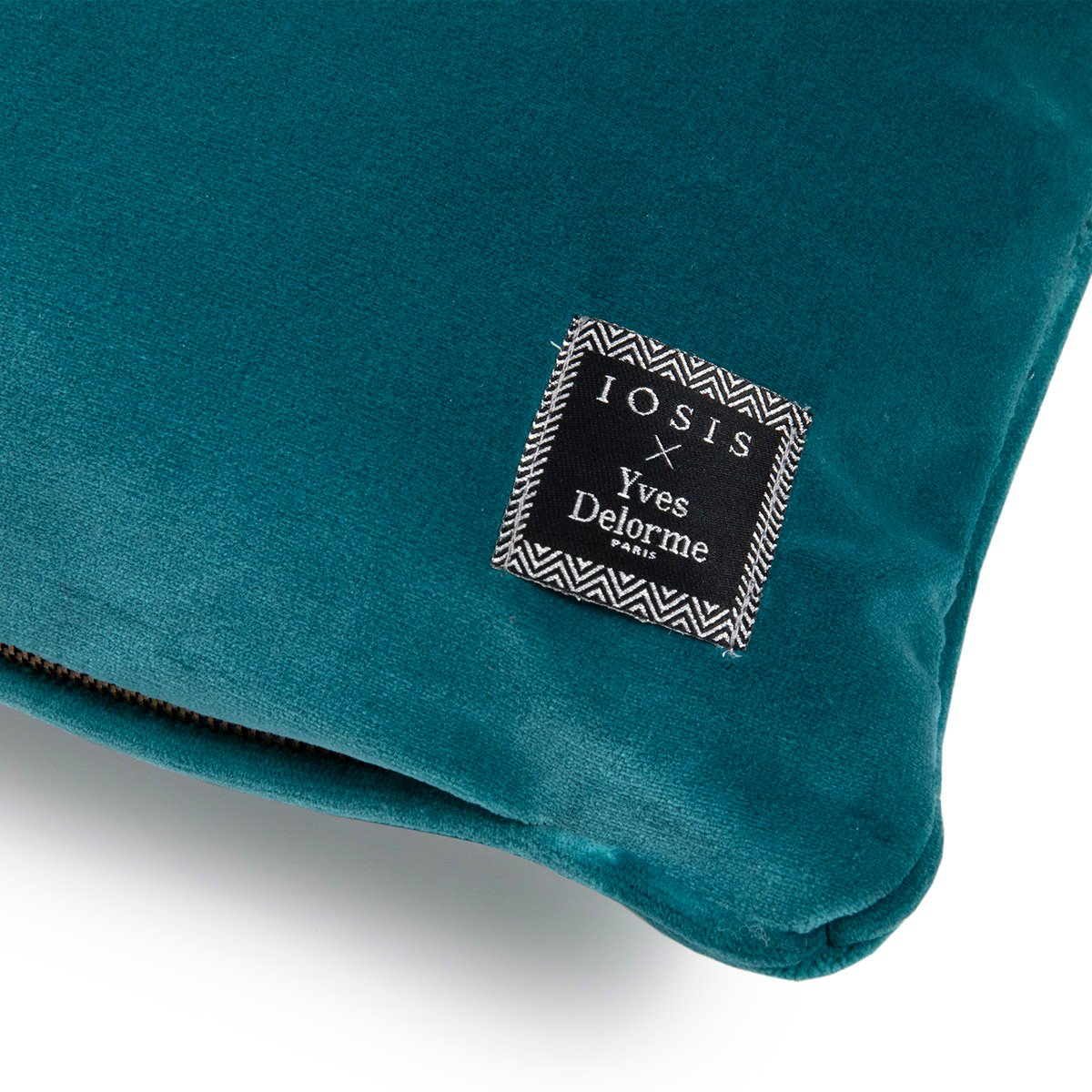 Housse de coussin en velours, divan YVES DELORME Bleu