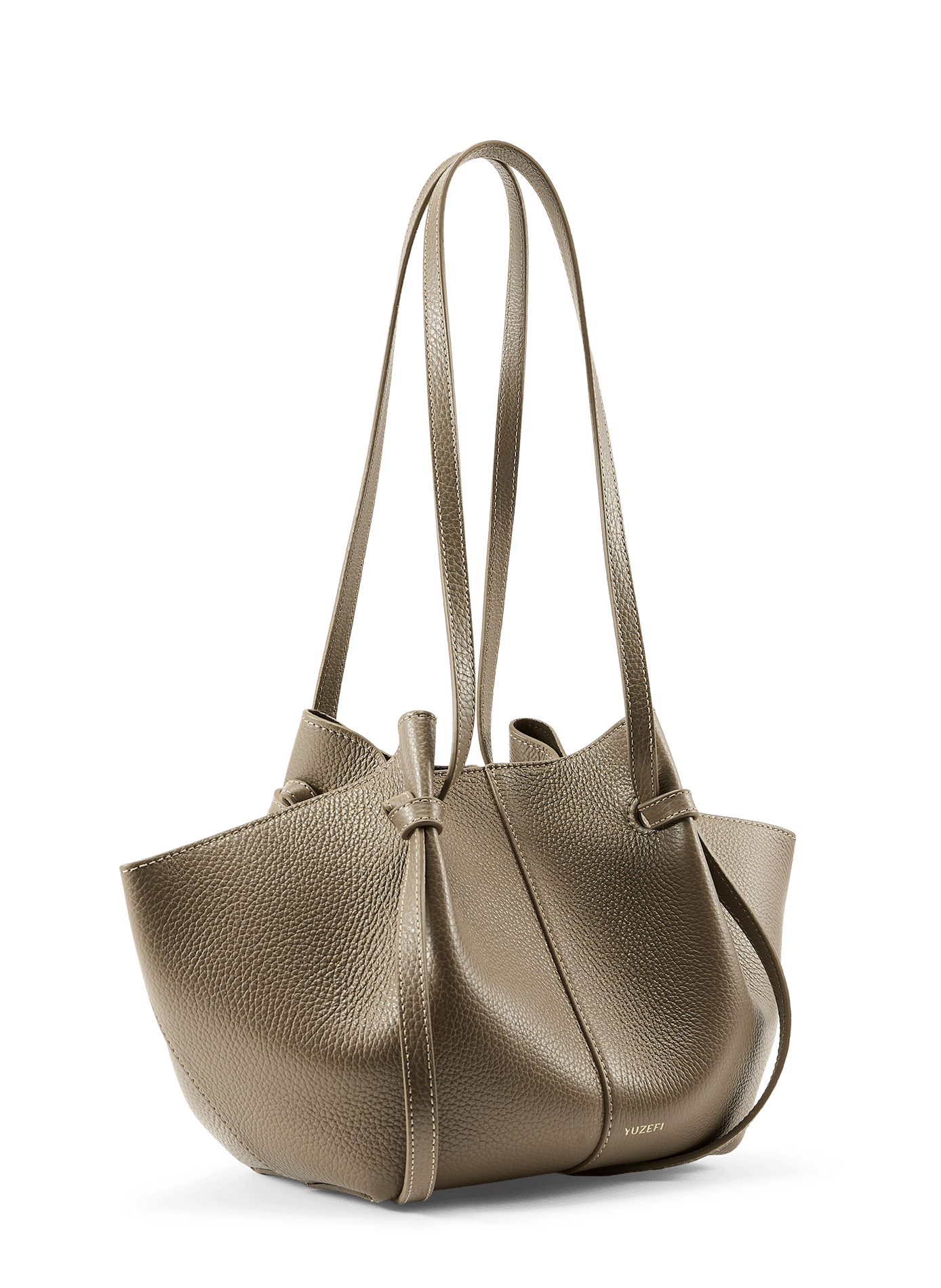 Leather baguette bag YUZEFI Beige