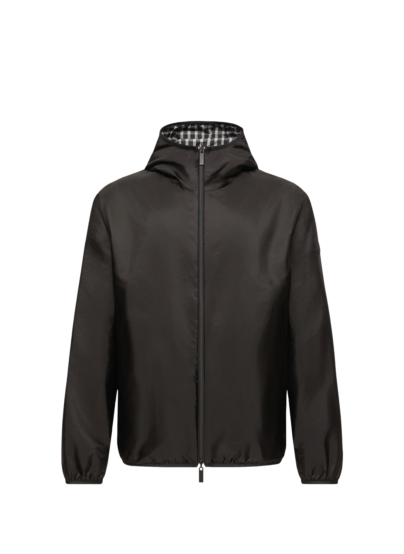 Giacca con cappuccio reversibile Vandelli con interno a quadretti MONCLER Nero