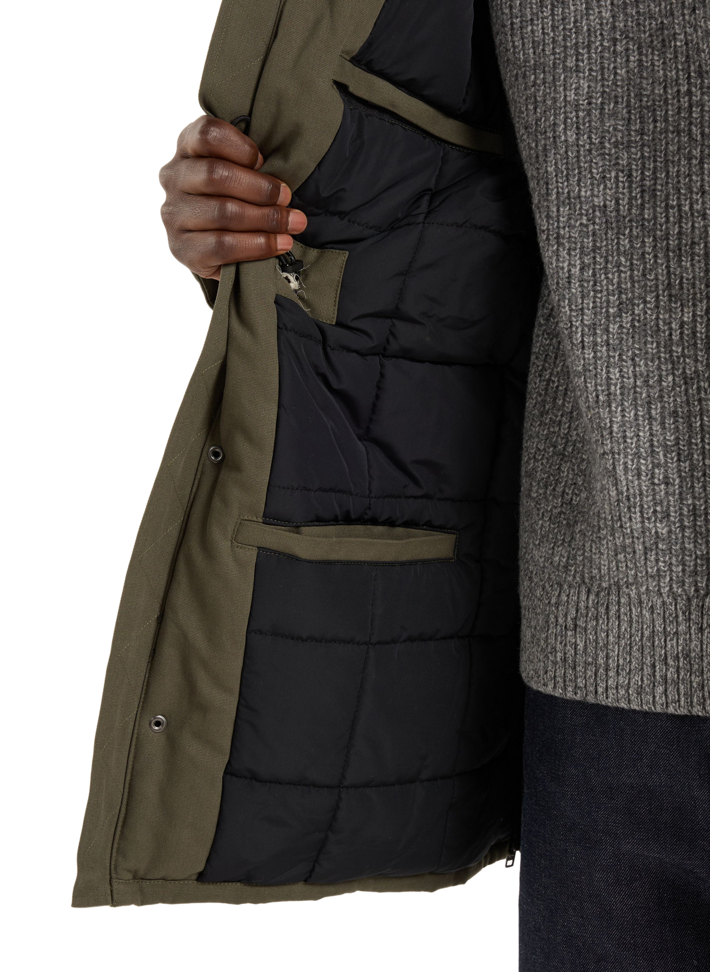 Cotton hooded parka SAISON 1865 Khaki