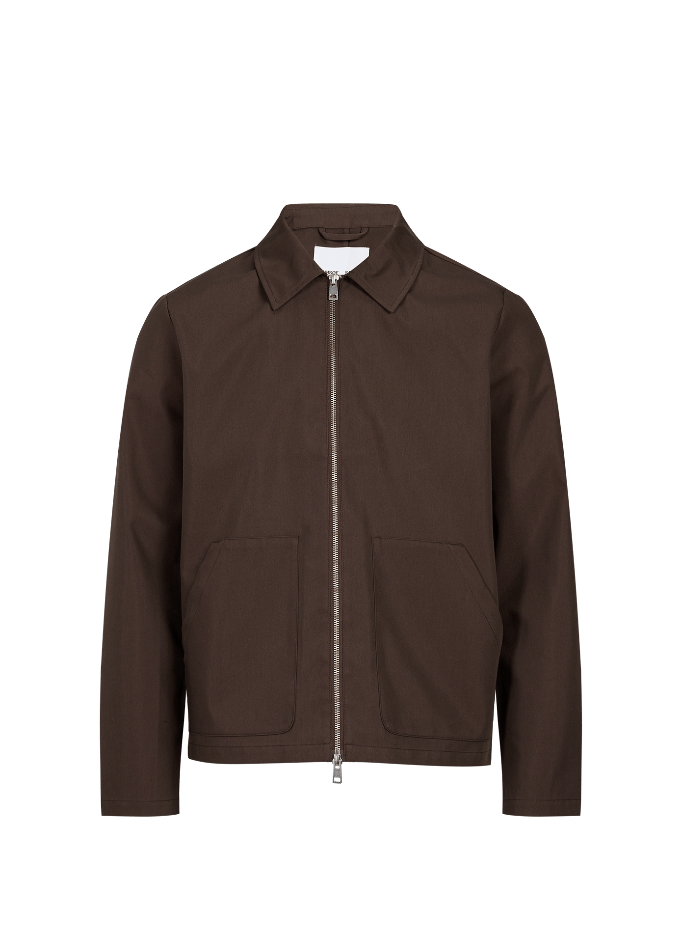 Solid straight Sapaulo jacket in mixed cotton. SAMSOE SAMSOE Brown