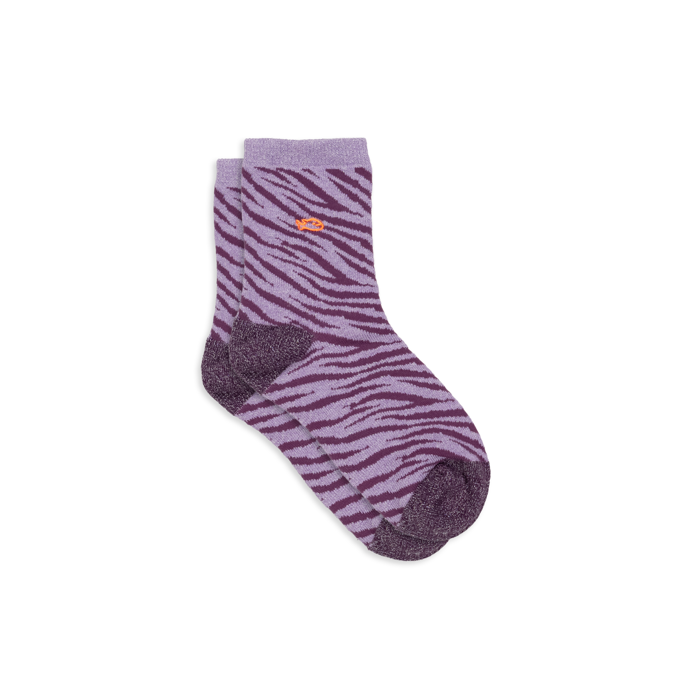 Chaussettes en coton peigné zèbre  Violet