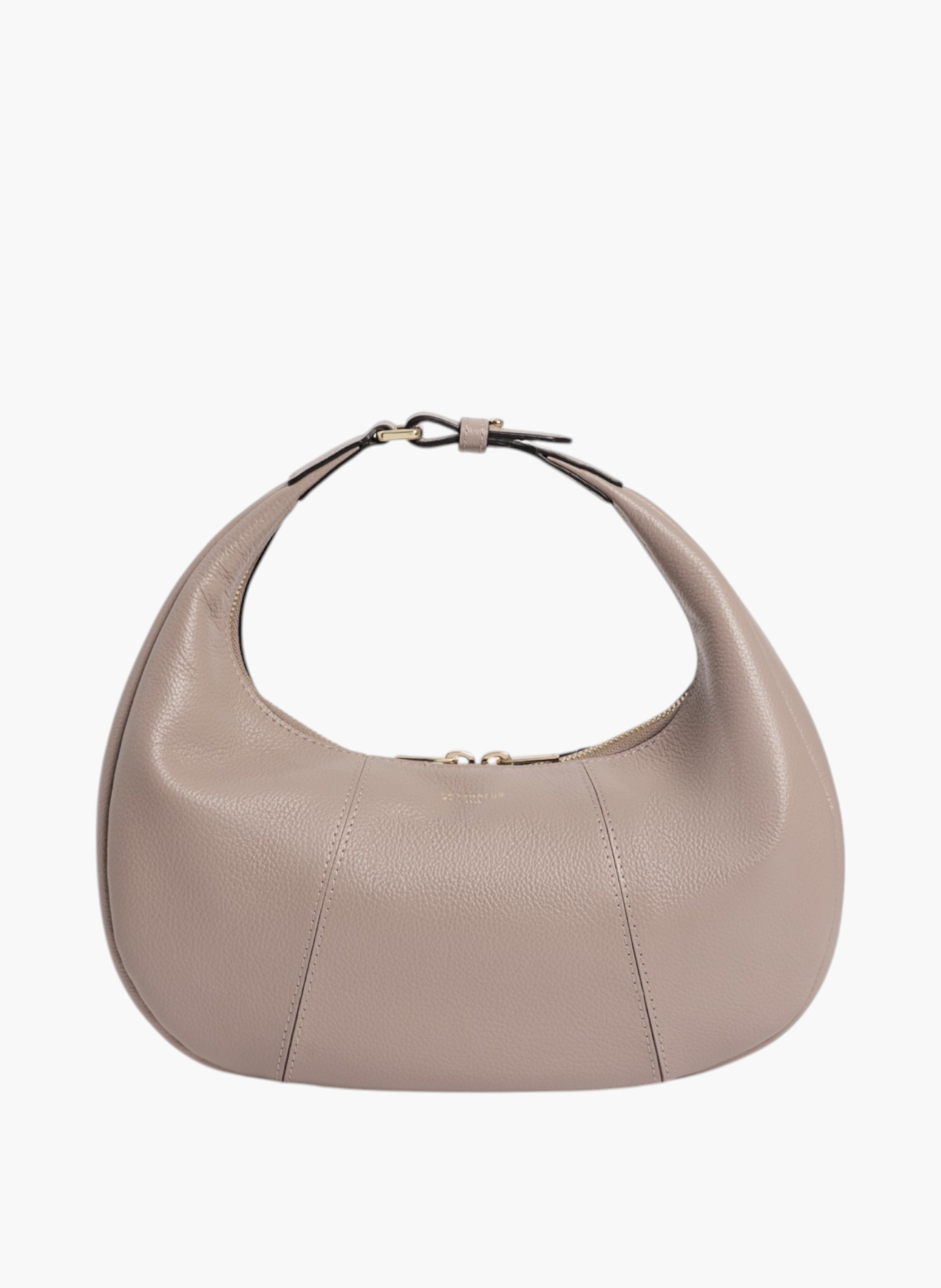 Petit sac hobo juliette en cuir grainé LE TANNEUR Gris