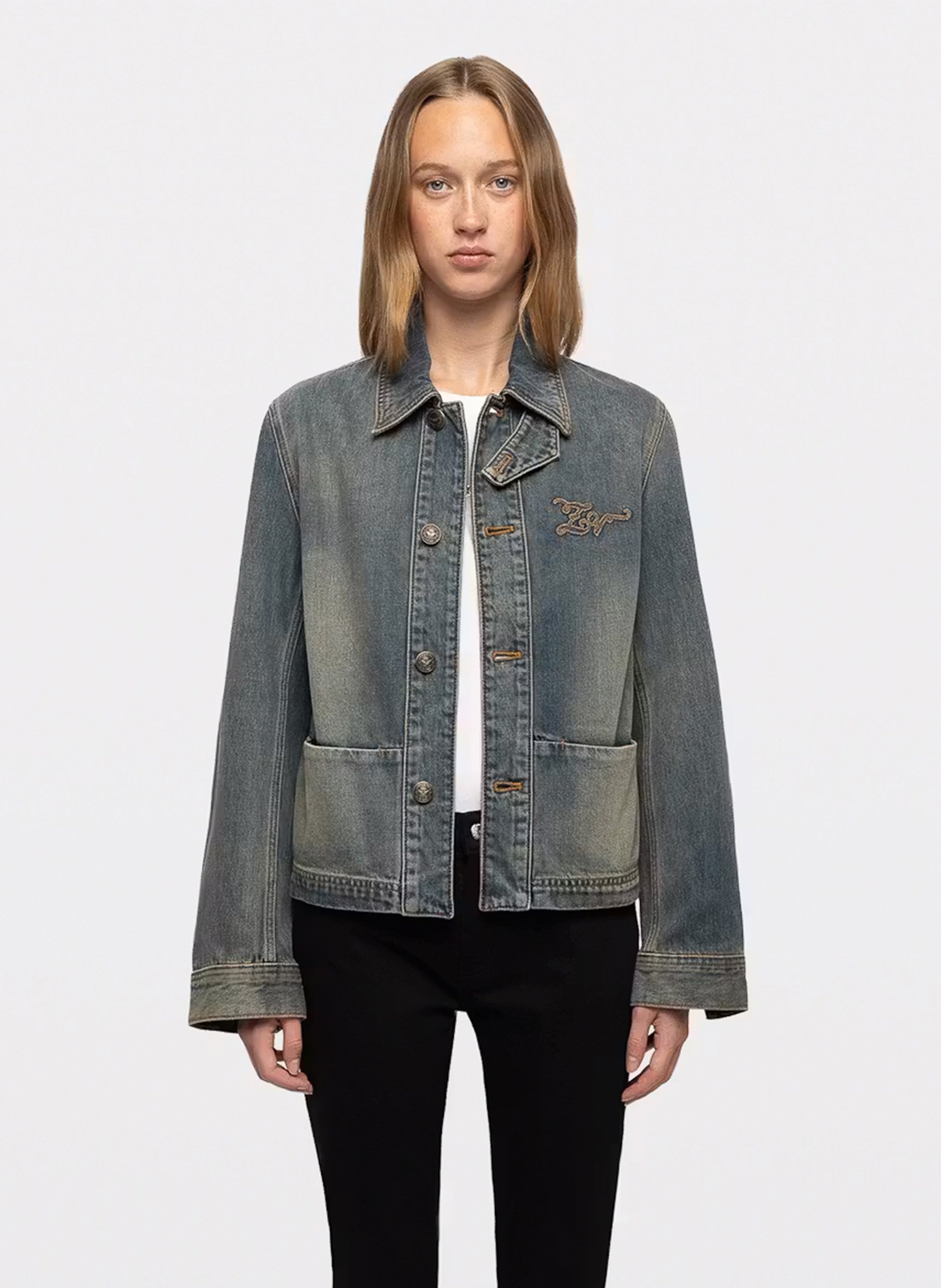 Rechte denim jas van katoen Lessa ZADIG&VOLTAIRE Blauw