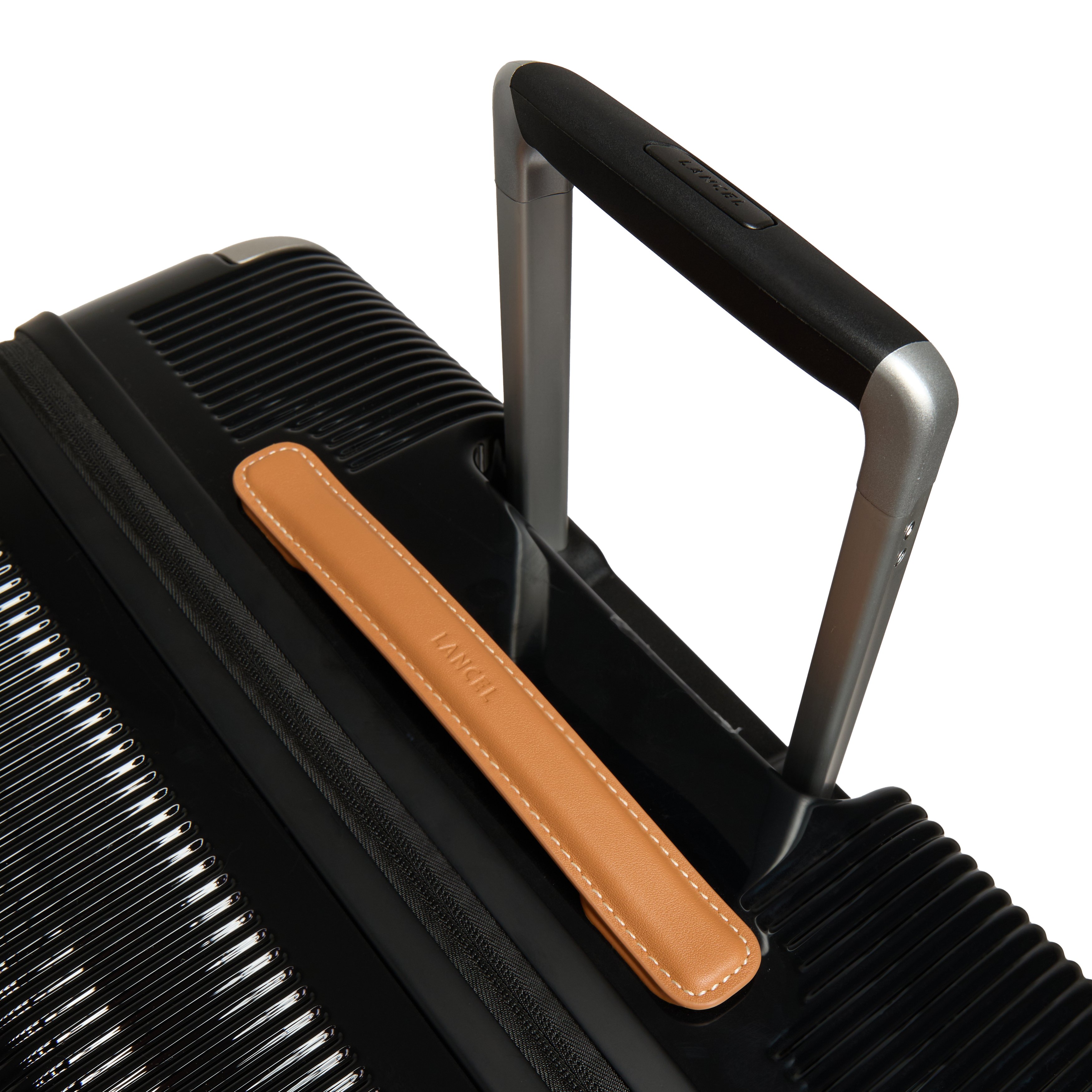 Grande valise rigide extensible à quatre roues avec double serrure tsa LANCEL Noir