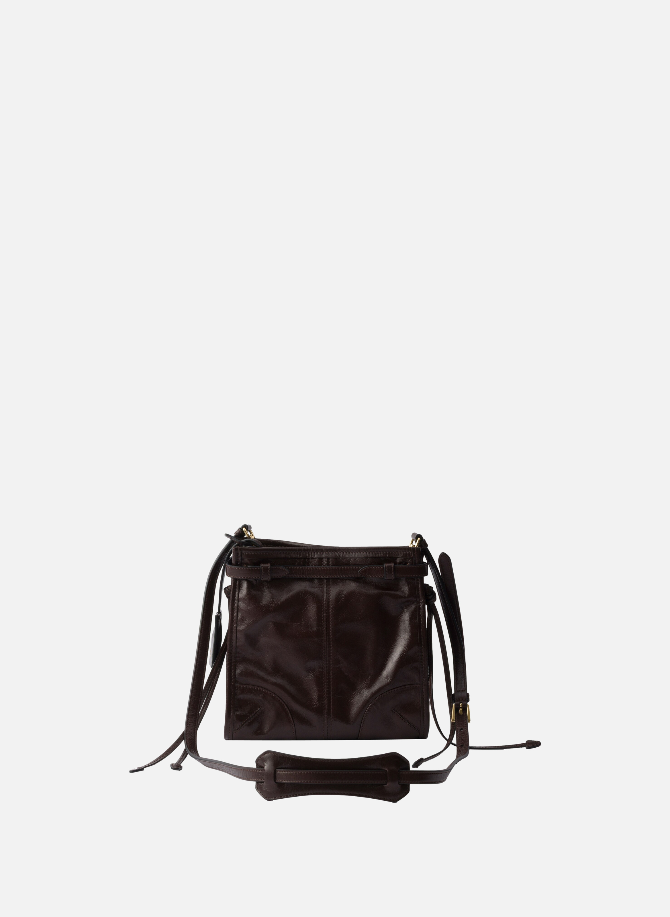Mini sac porté épaule prada bonnie en cuir PRADA Marron