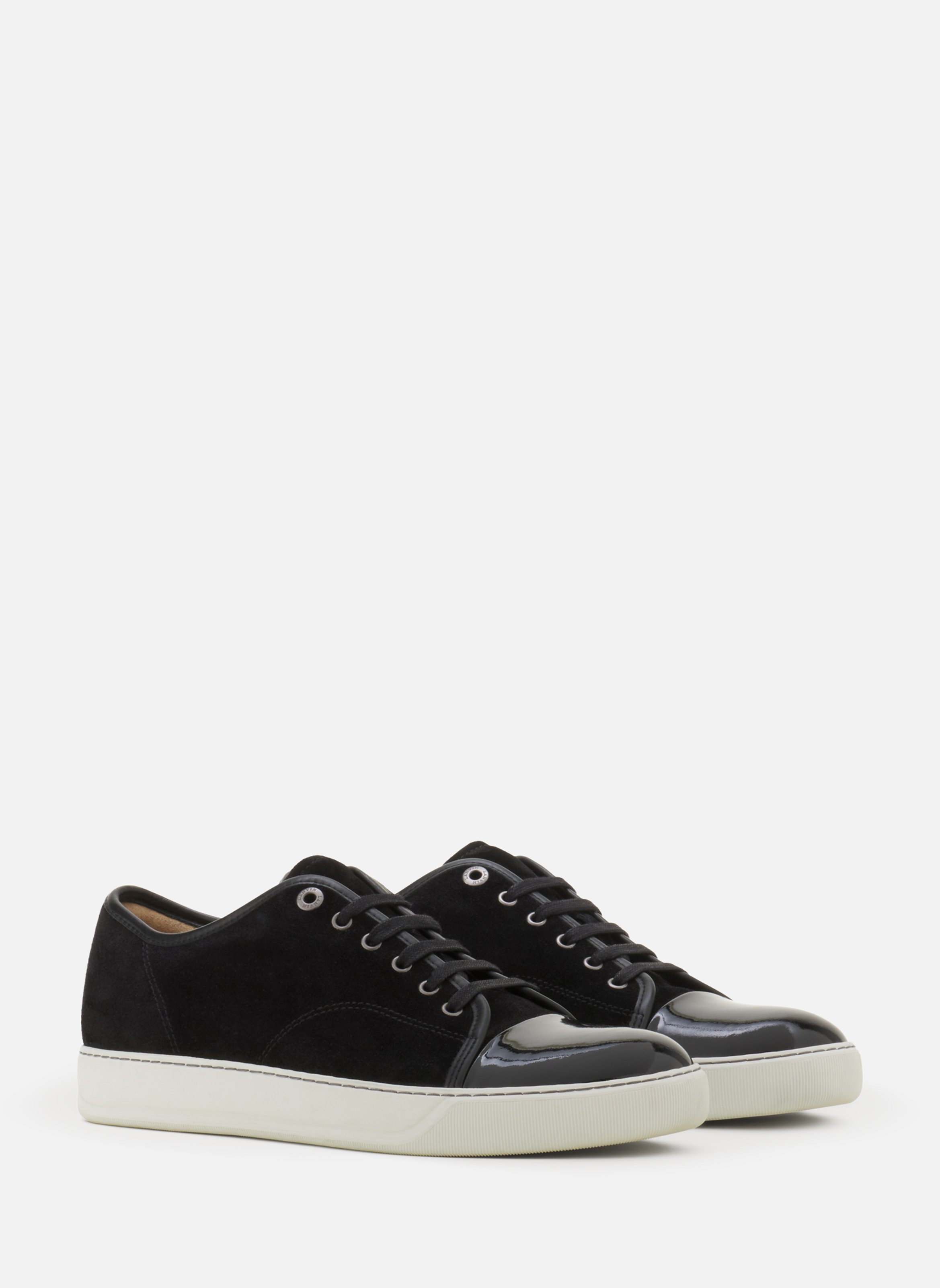 Sneakers dbb1 en suede et cuir vernis LANVIN Noir
