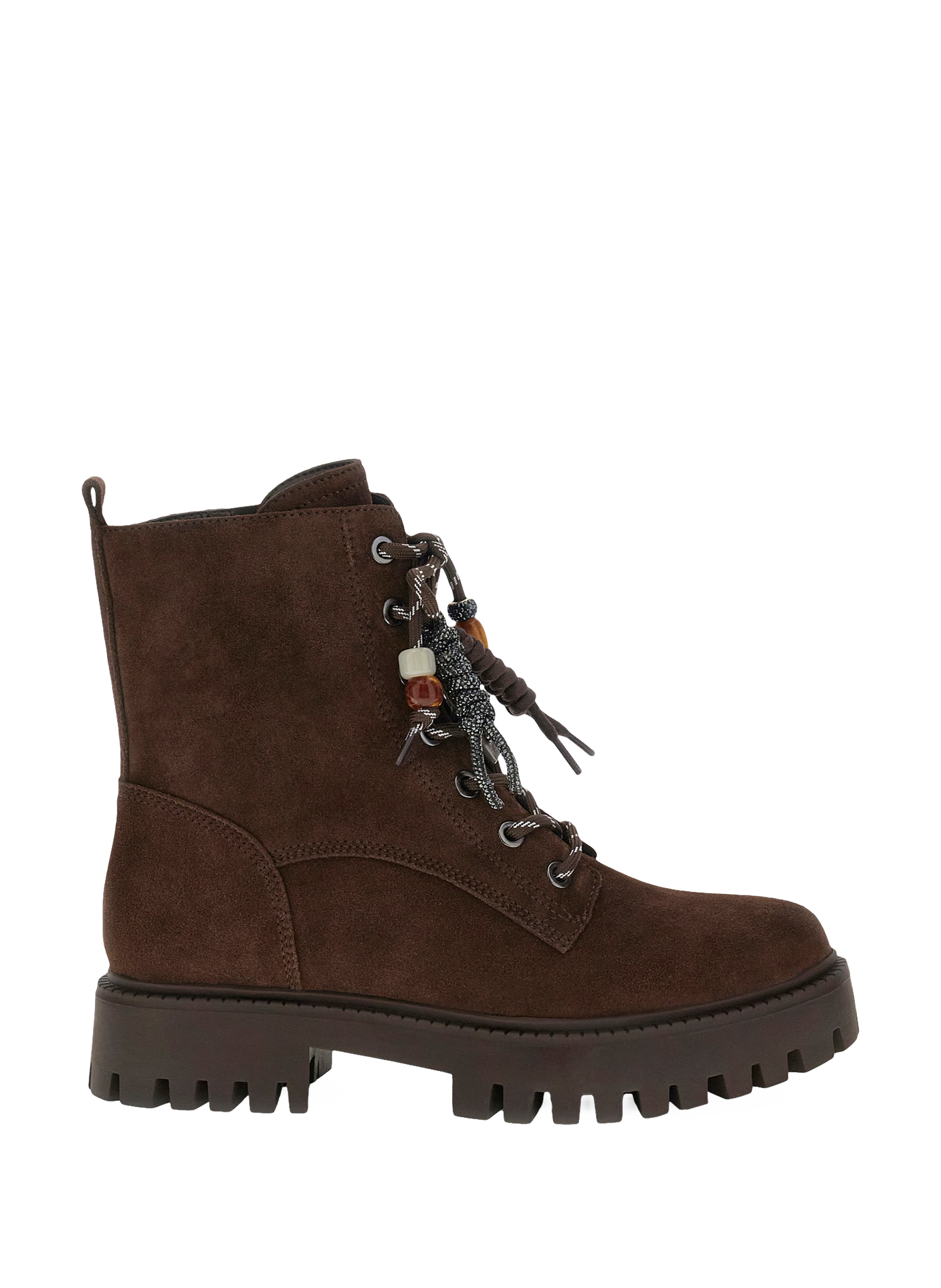 Bottines à lacets en cuir daim GUESS Marron