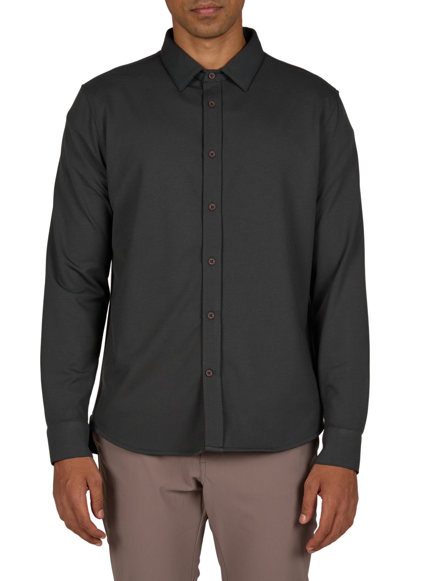 Straight shirt with classic collar in blended wool 1789 CALA Green