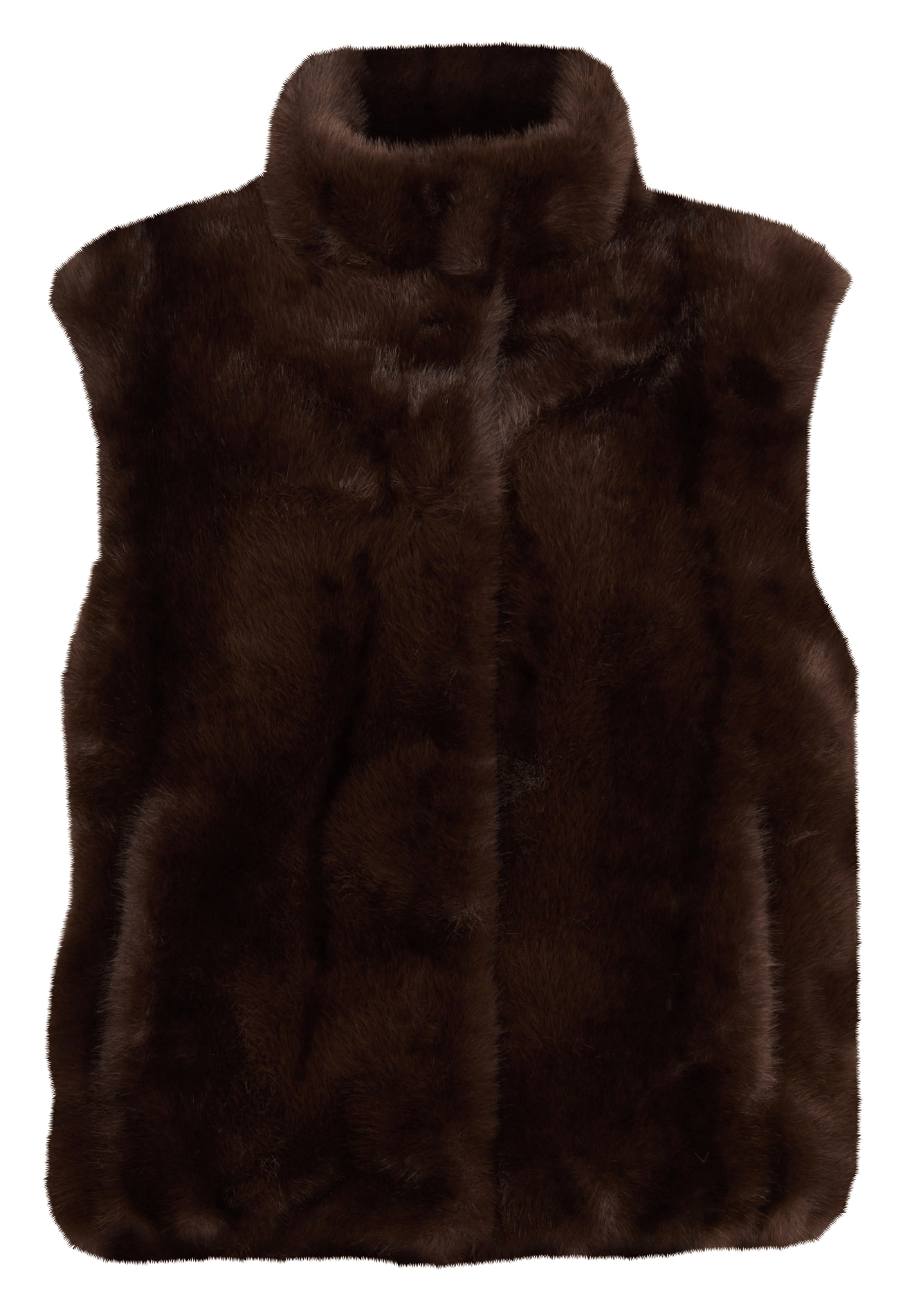 Veste sans manche droite effet fourrure suzanne MAISON 123 Marron