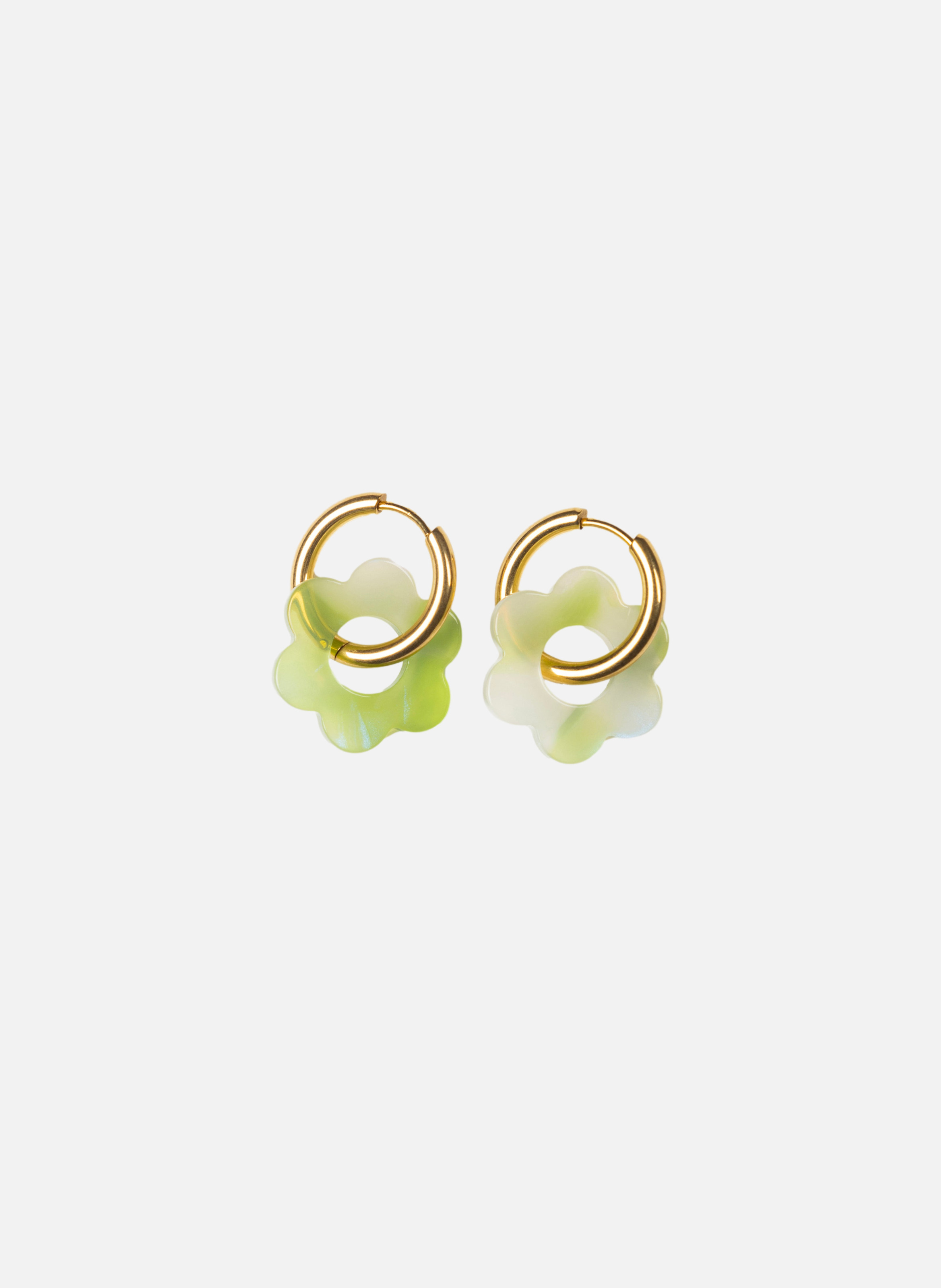 Boucles d'oreilles Baby Fleurette avec anneaux en acier inoxydable doré  Pomme