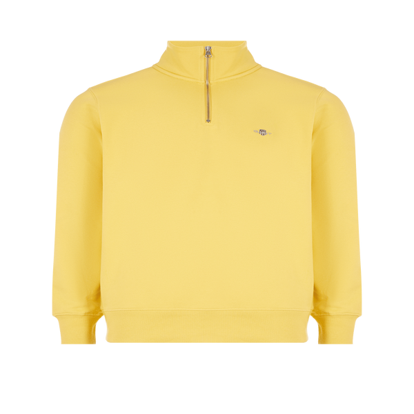 Gant Cotton Half-zip Sweatshirt In Yellow