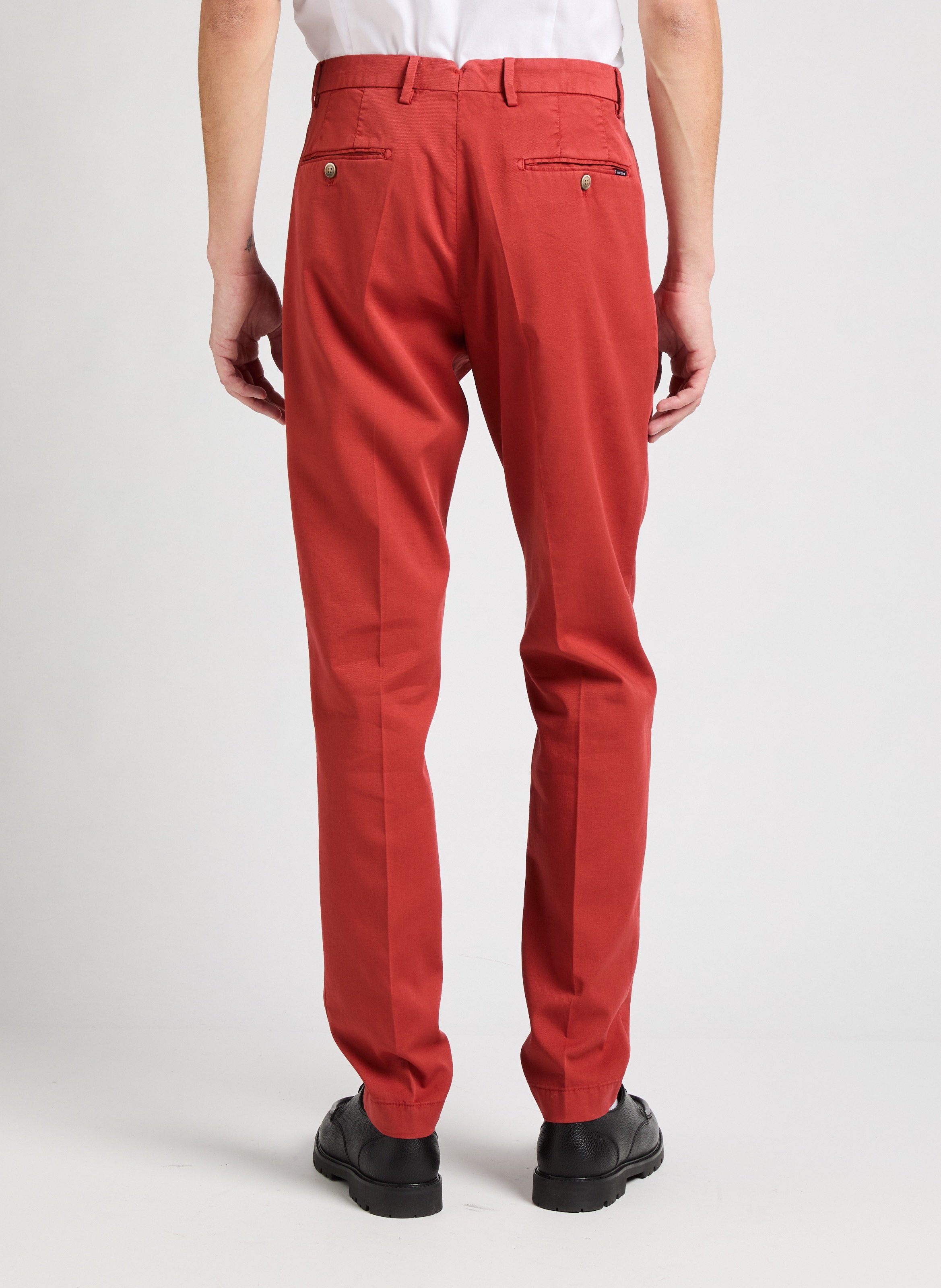 Pantalon chino en tricotine de coton HACKETT Rouge