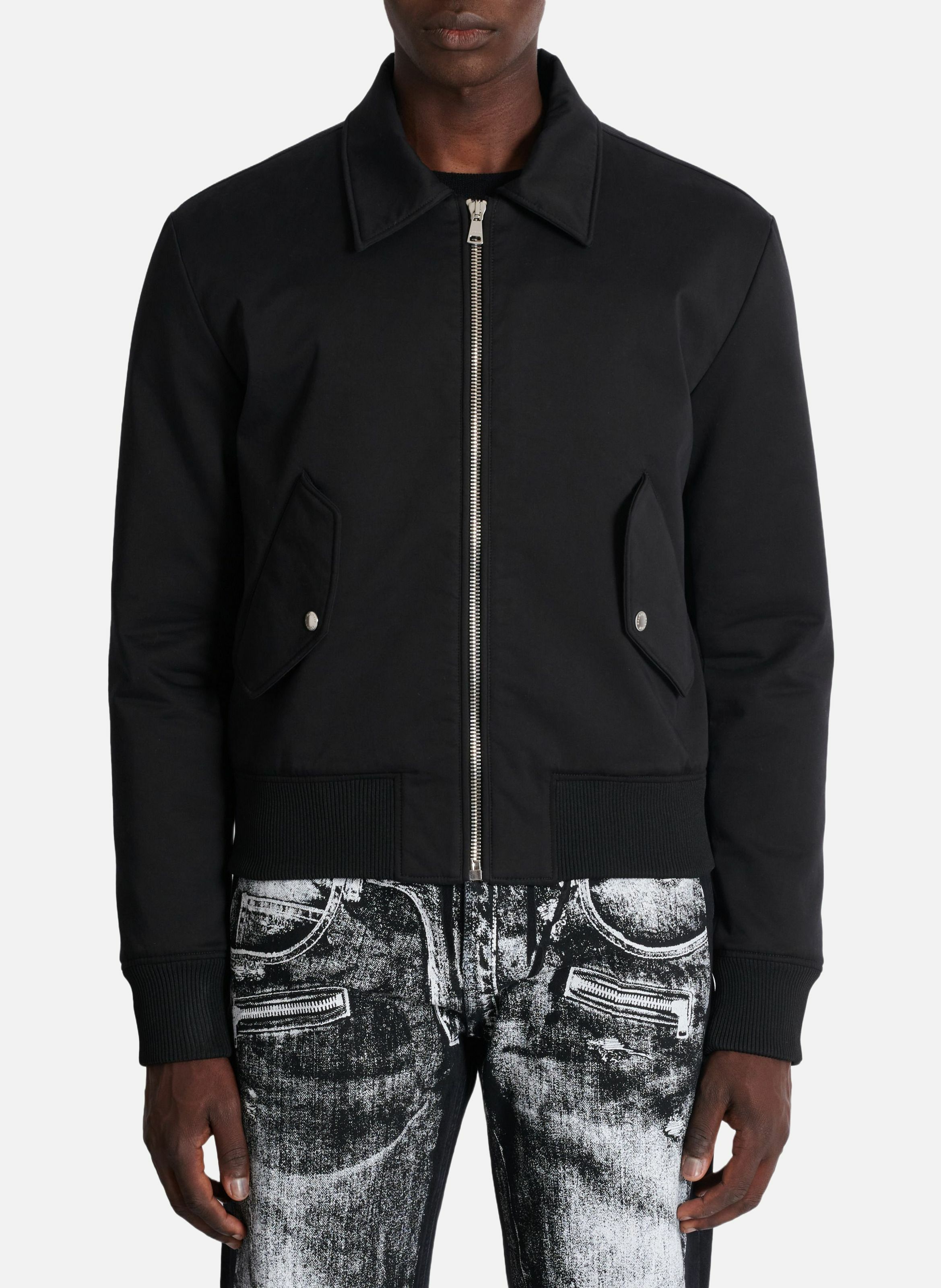Bomber en coton à logo balmain vintage BALMAIN Noir