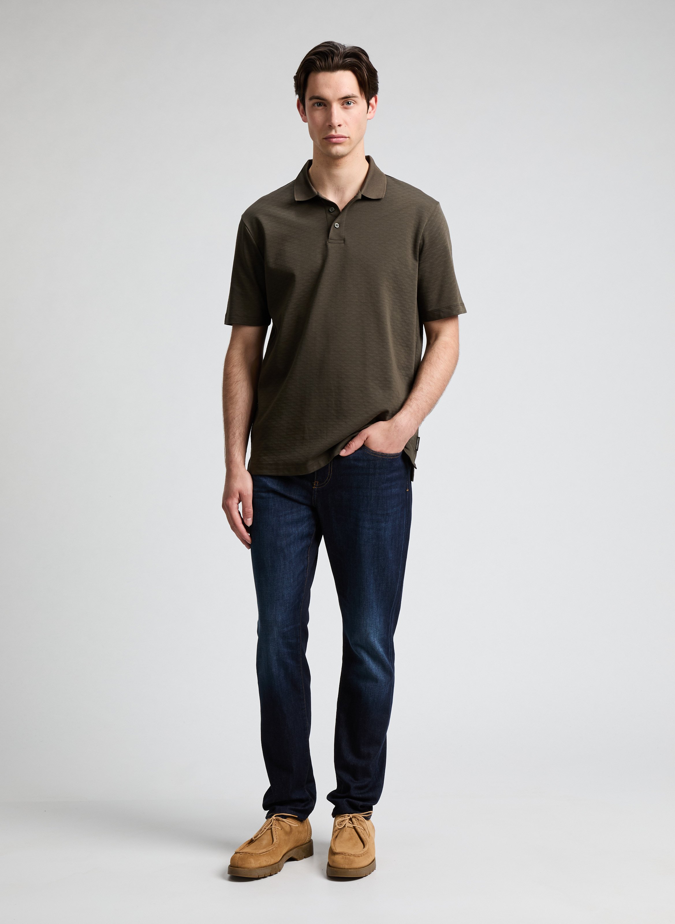 Polo à motif logotypé  ARMANI EXCHANGE Marron