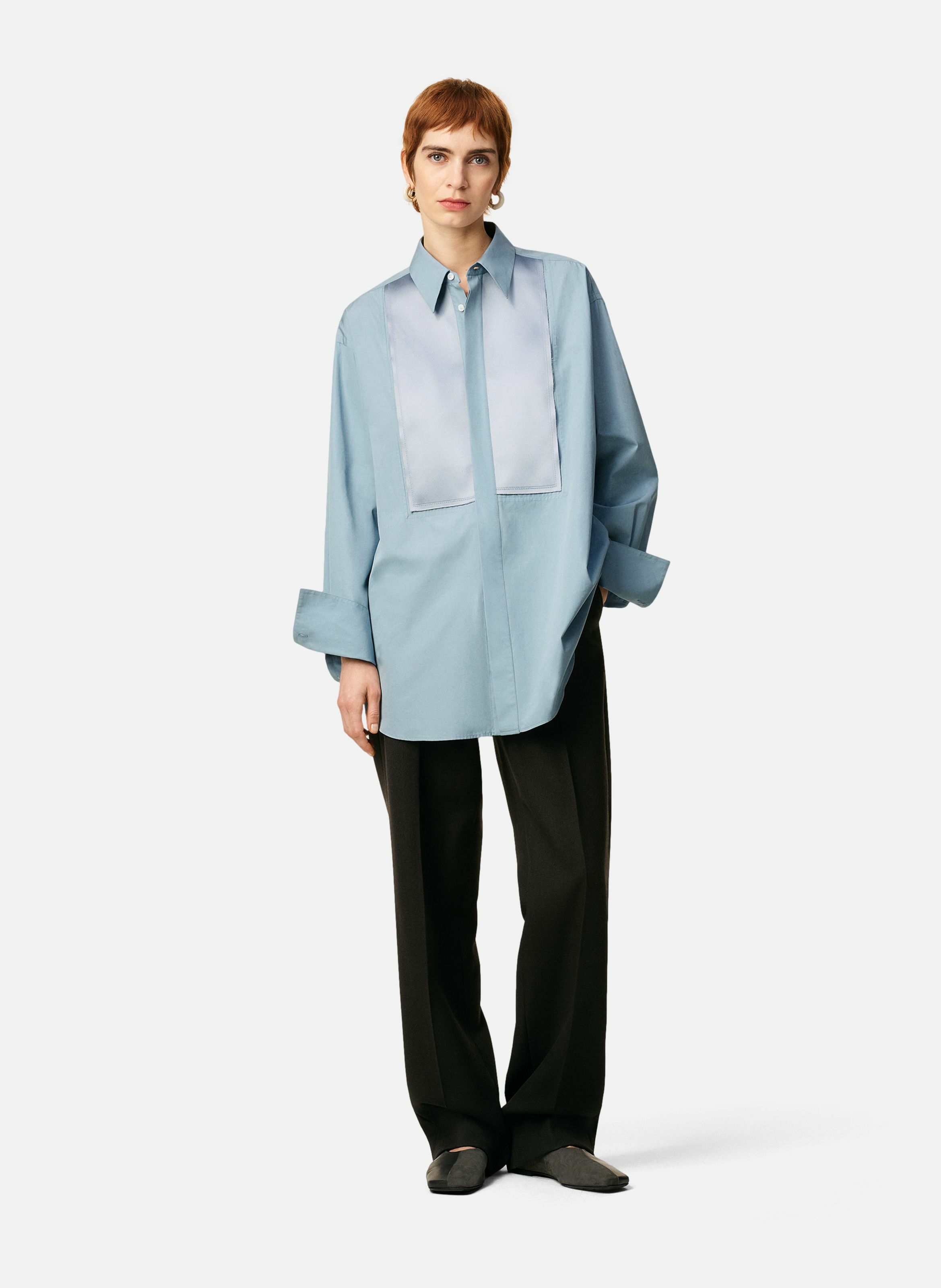 Chemise oversize en coton unisexe AMI PARIS Bleu