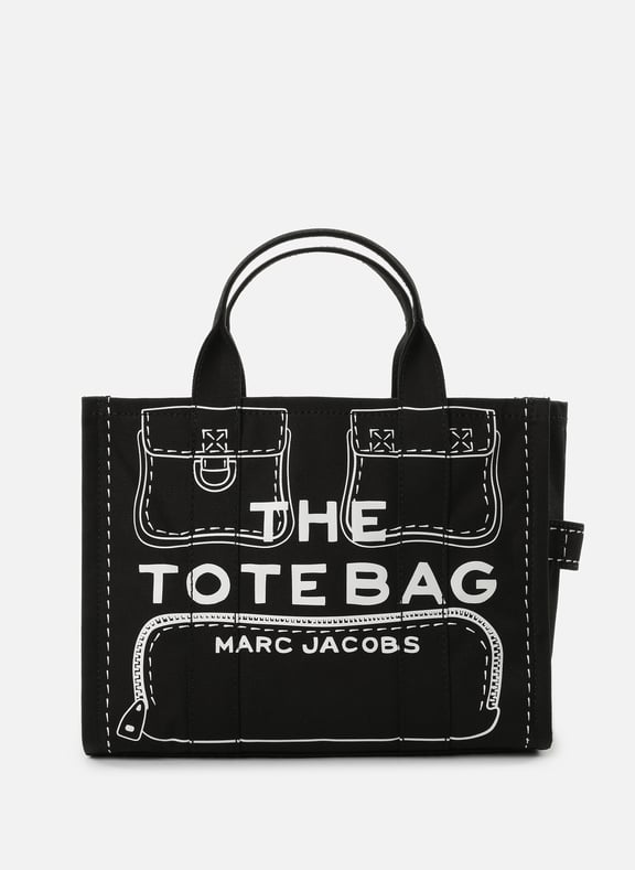 Sac cabas The Trompe l'œil Canva Médium Noir by MARC JACOBS MARC JACOBS Sac cabas The Trompe l'œil Canva Médium Noir