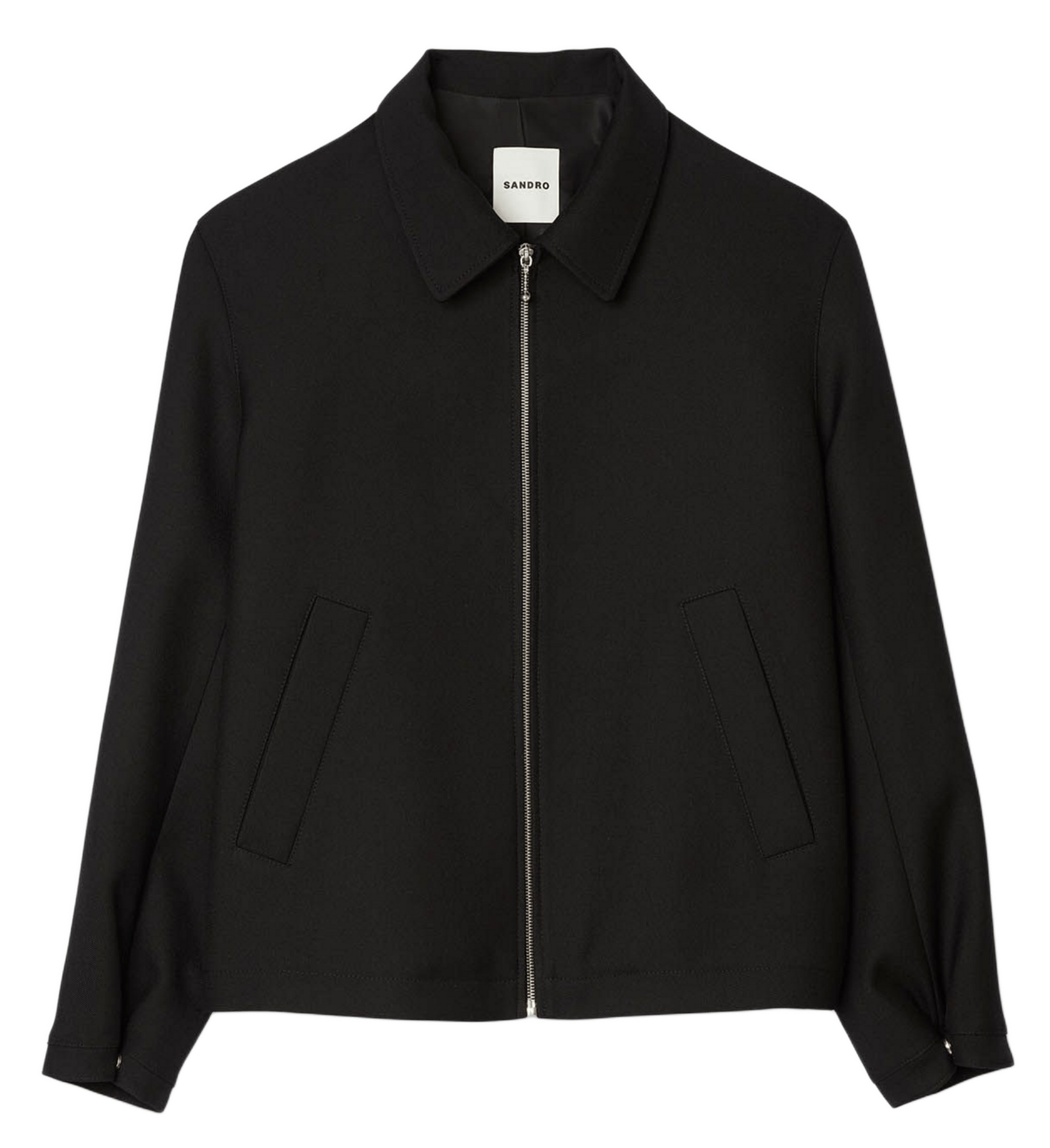 Veste col classique en laine mélangée SANDRO Noir