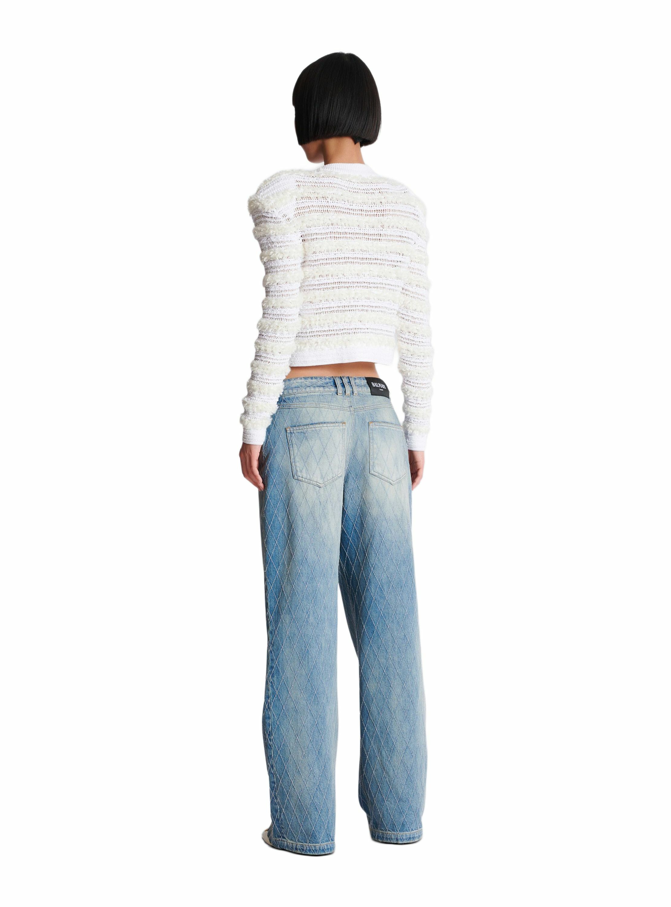 Jean droit en denim diamond BALMAIN Bleu