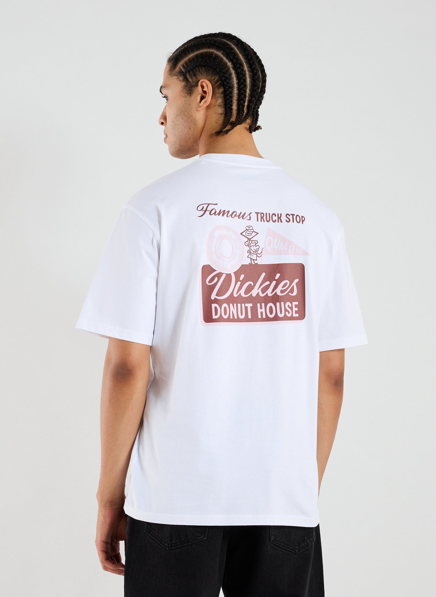 Biker-style cotton t-shirt DICKIES White
