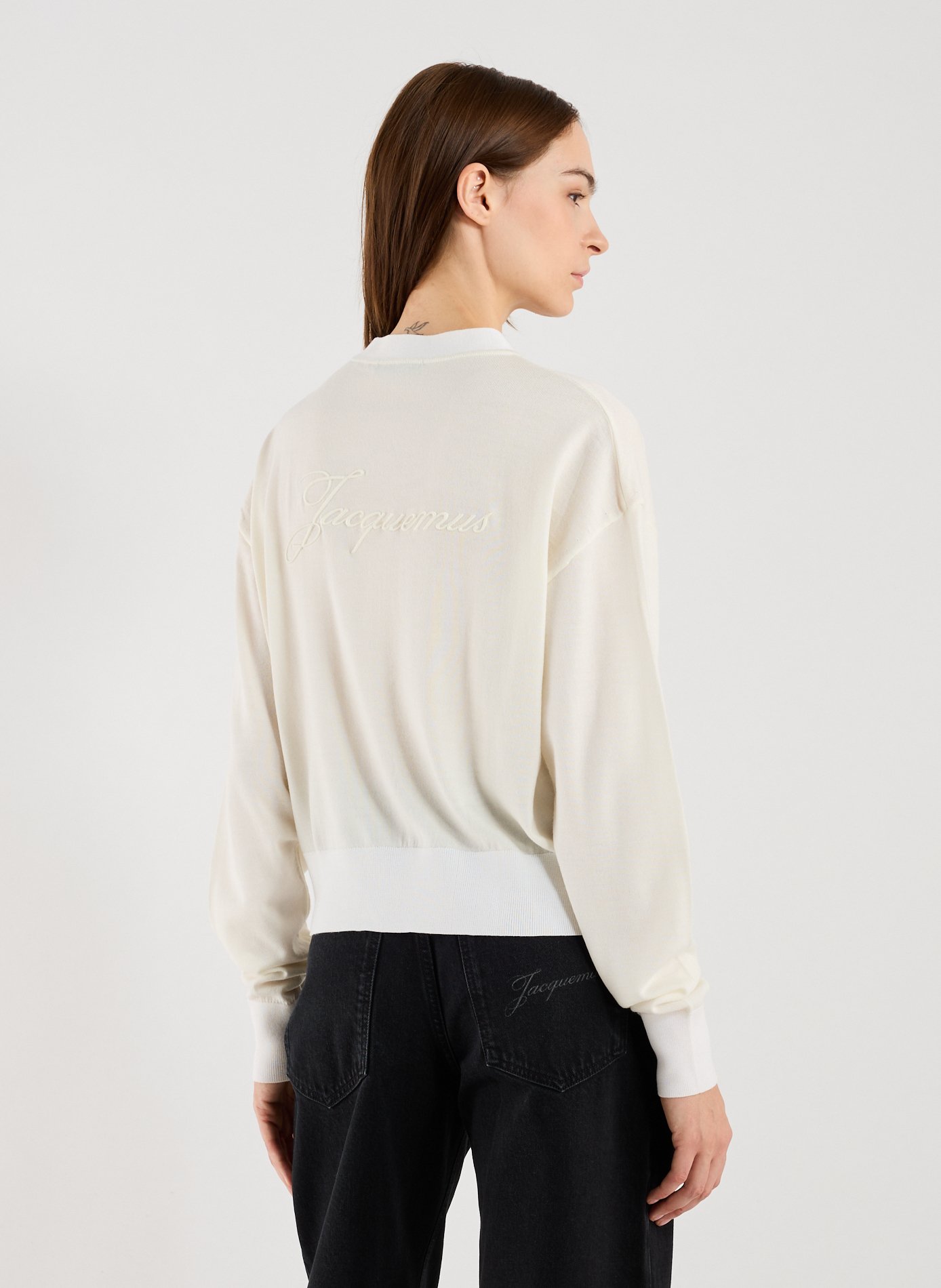 Cardigan cintré en laine JACQUEMUS Beige