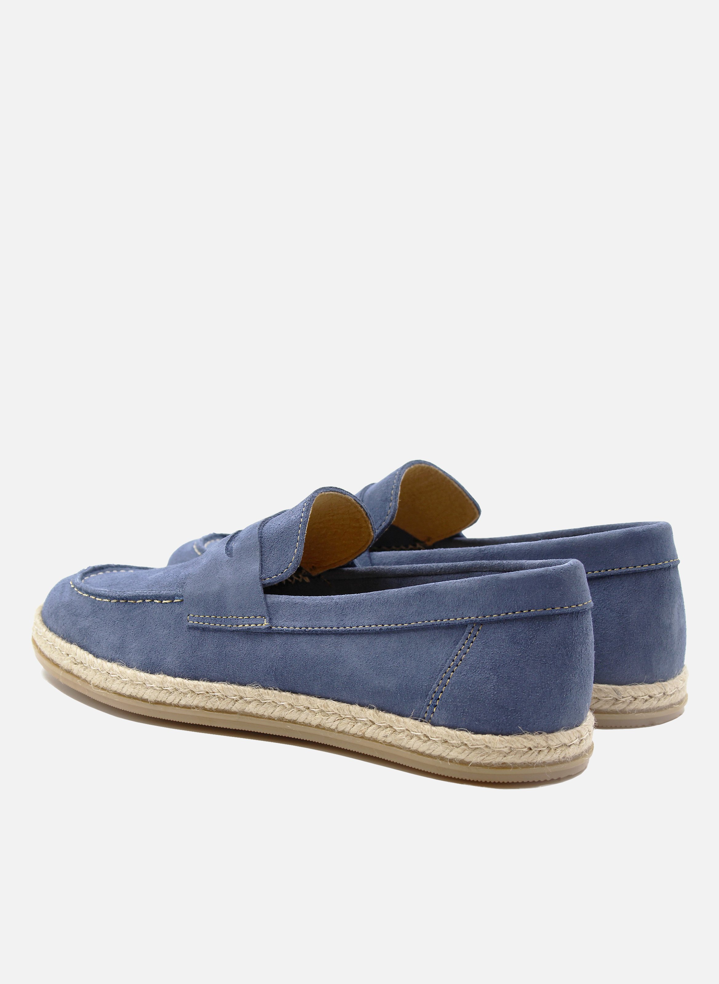 Mocassins espadrille cuir daim JULES & JENN Bleu