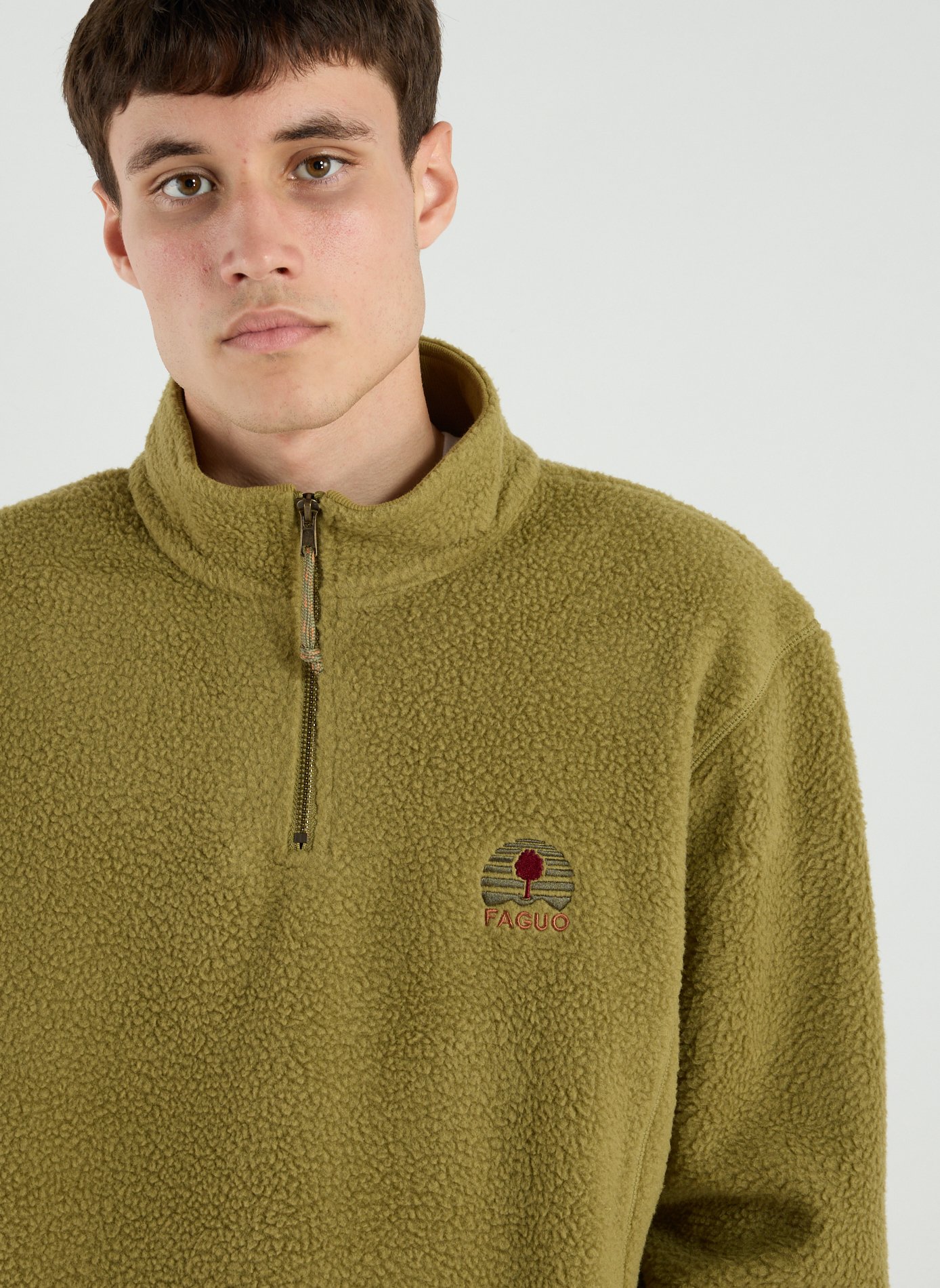 Straight zip-up sweatshirt FAGUO Green