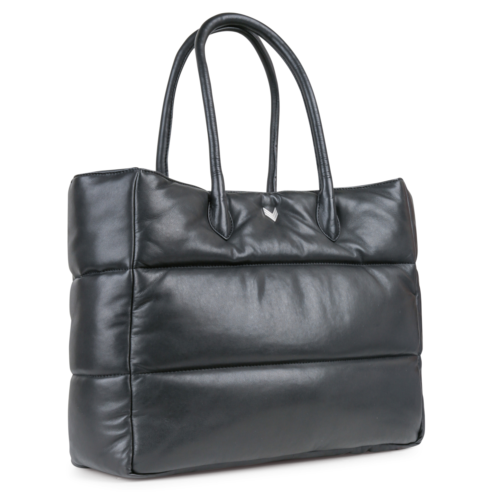 Sac shopper matelassé uni en cuir IKKS Noir