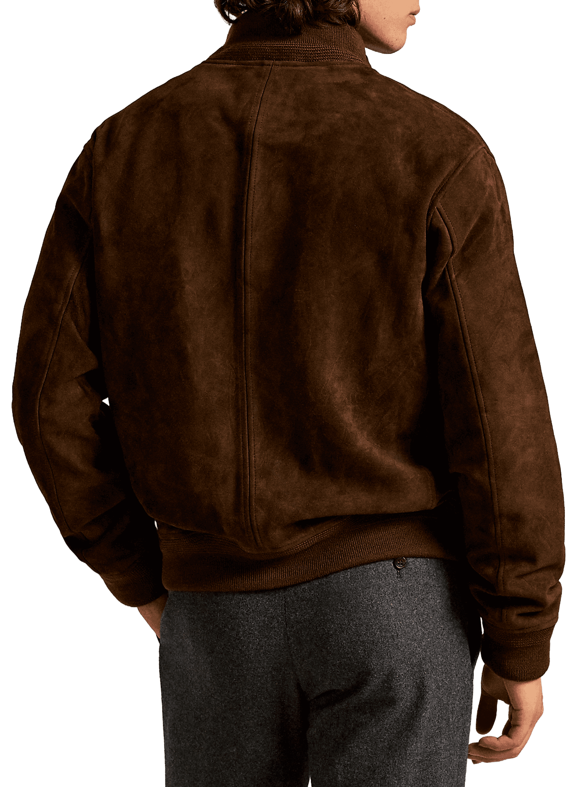 Jacket with high neck in leather POLO RALPH LAUREN Beige