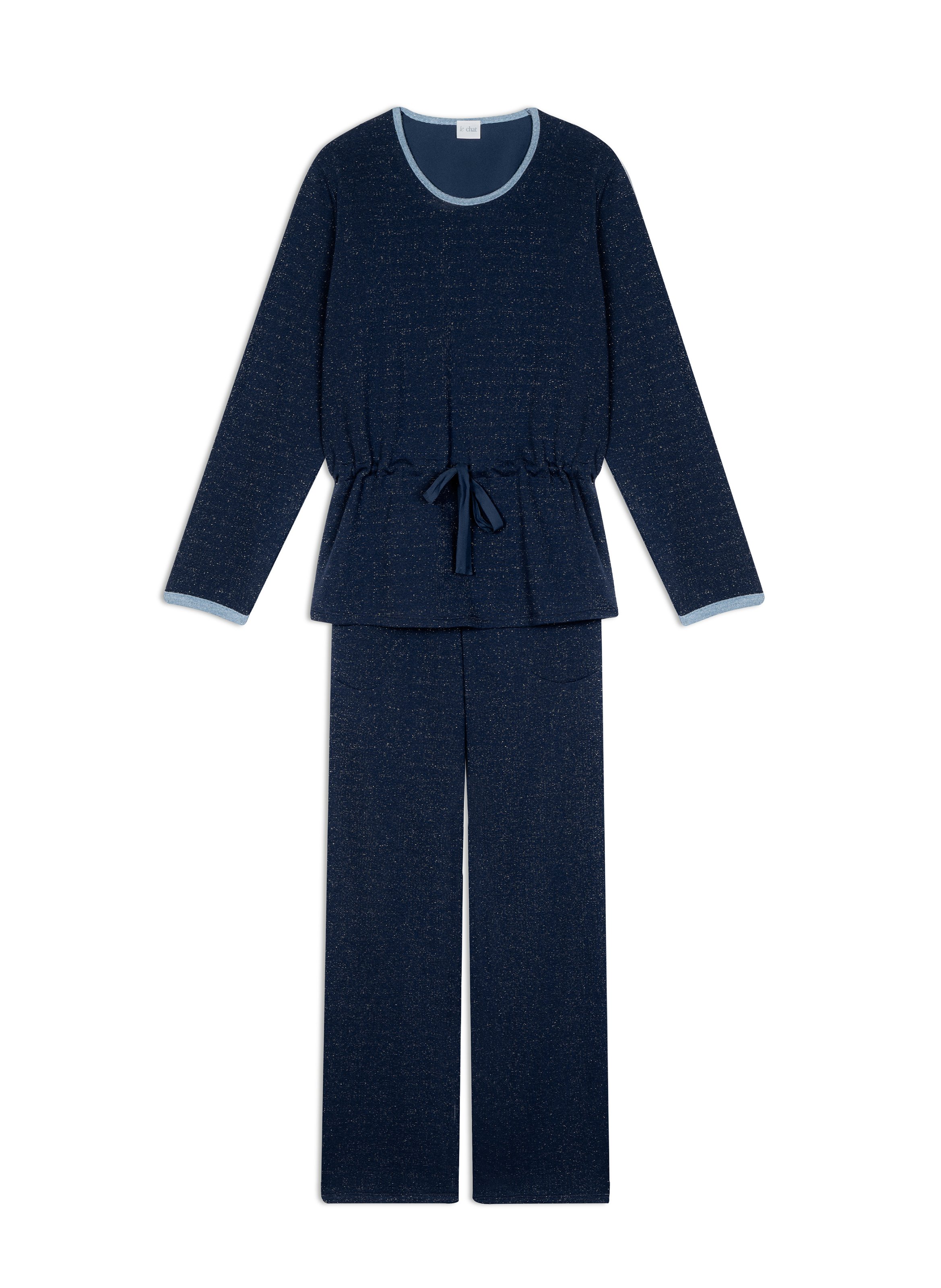 Ensemble homewear en molleton lurex eclat 124 LE CHAT Bleu