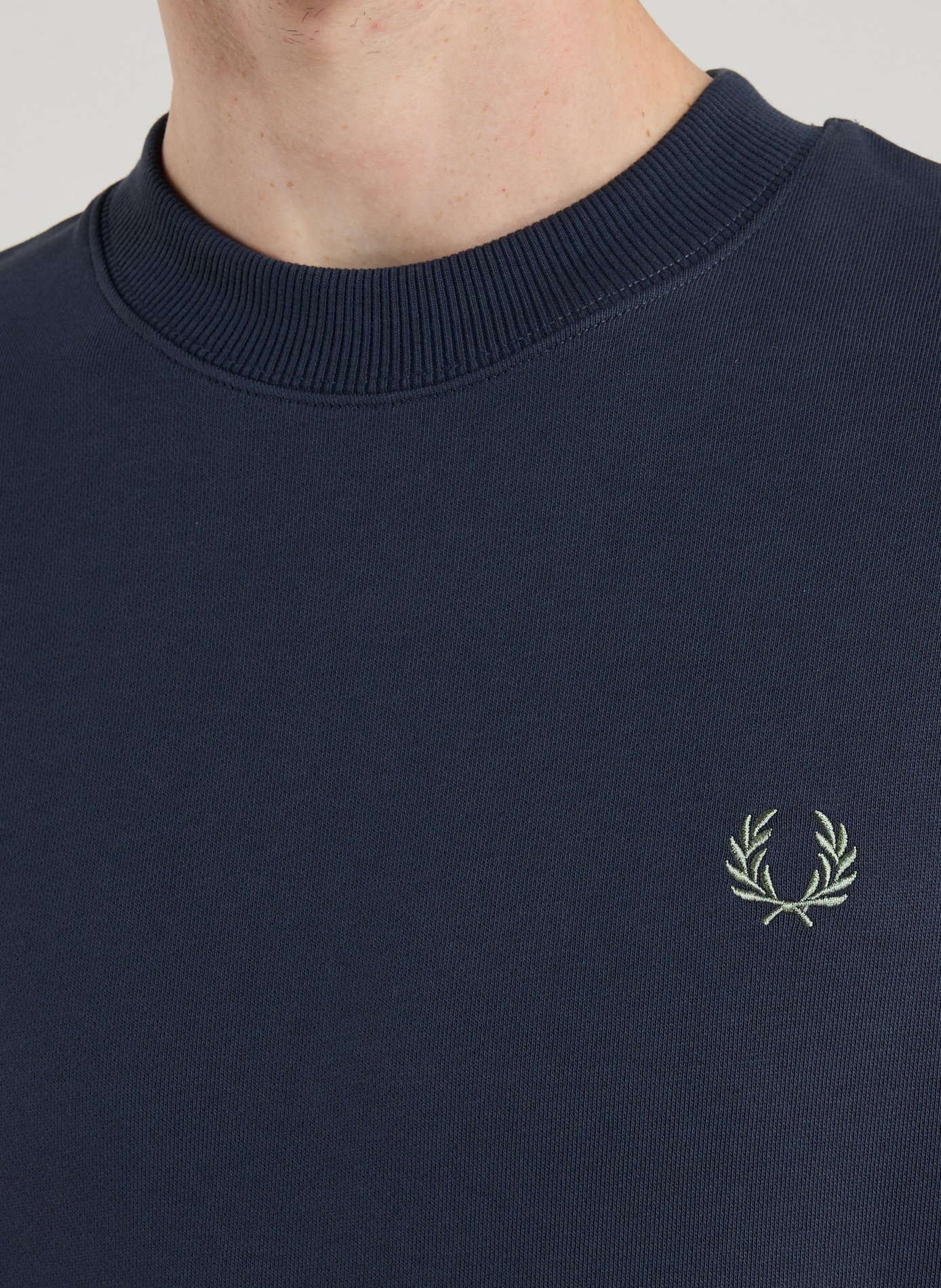 Sweatshirt col rond en coton FRED PERRY Bleu
