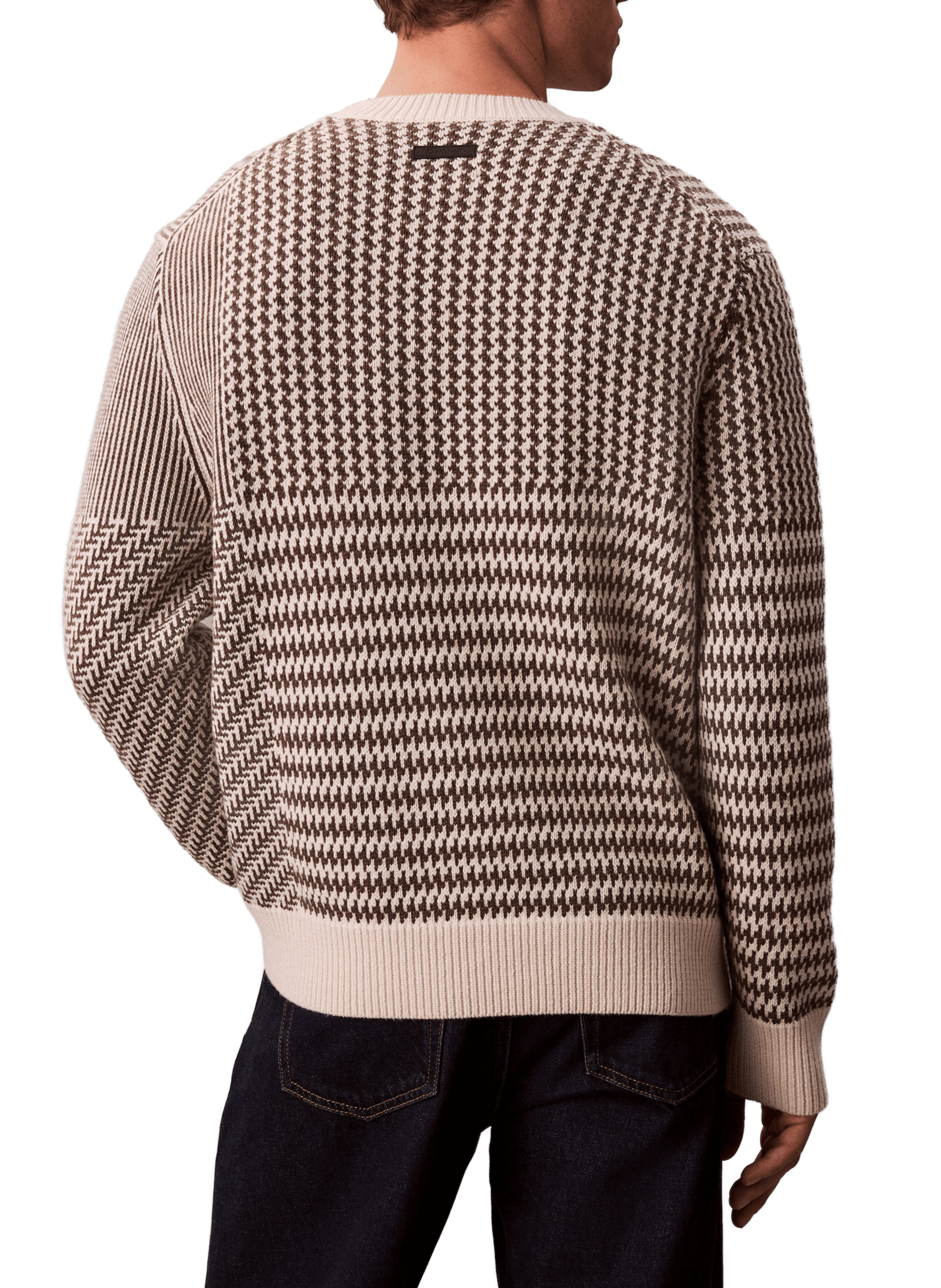 Houndstooth pattern sweater CALVIN KLEIN Brown