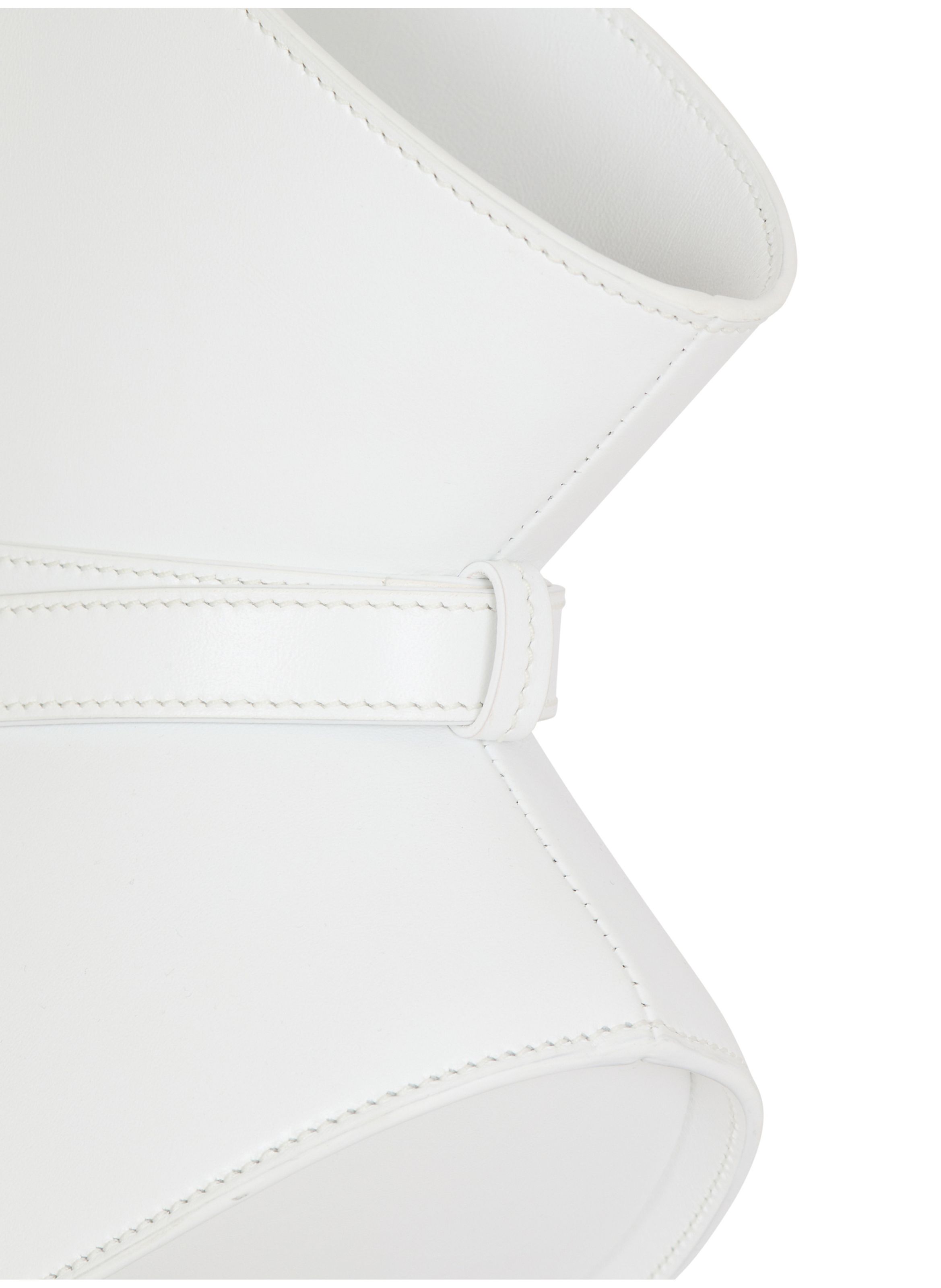 Sac shuffle medium en cuir de veau BALMAIN Blanc