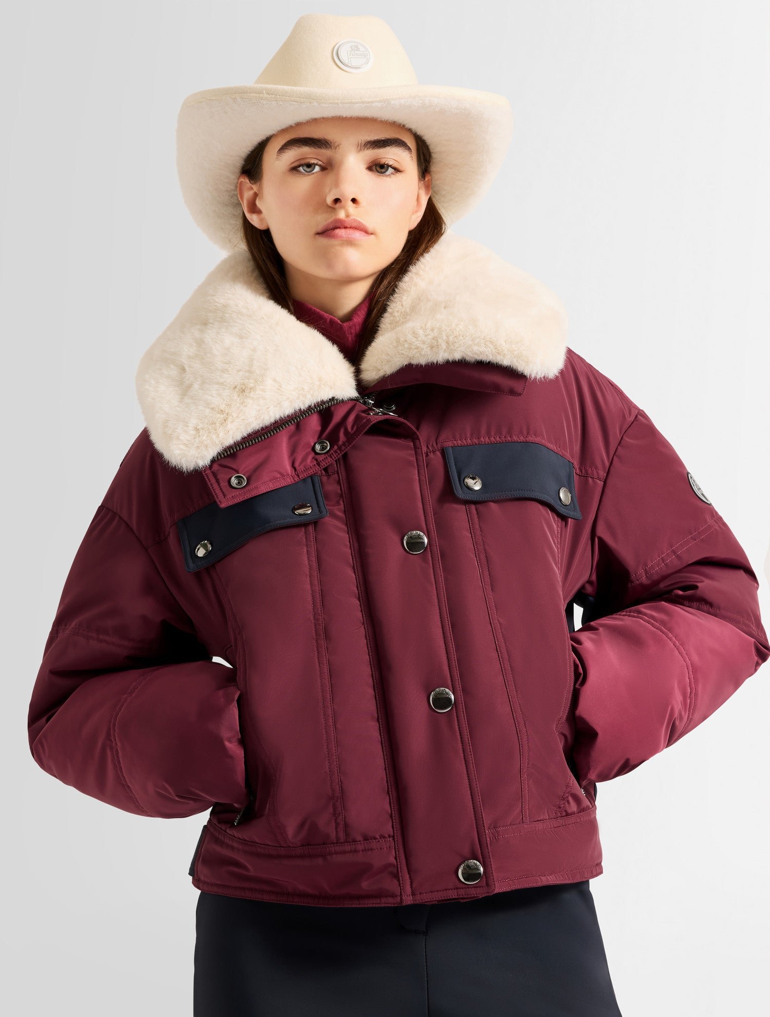 Blouson de ski lakki col panneau côtés FUSALP Rouge