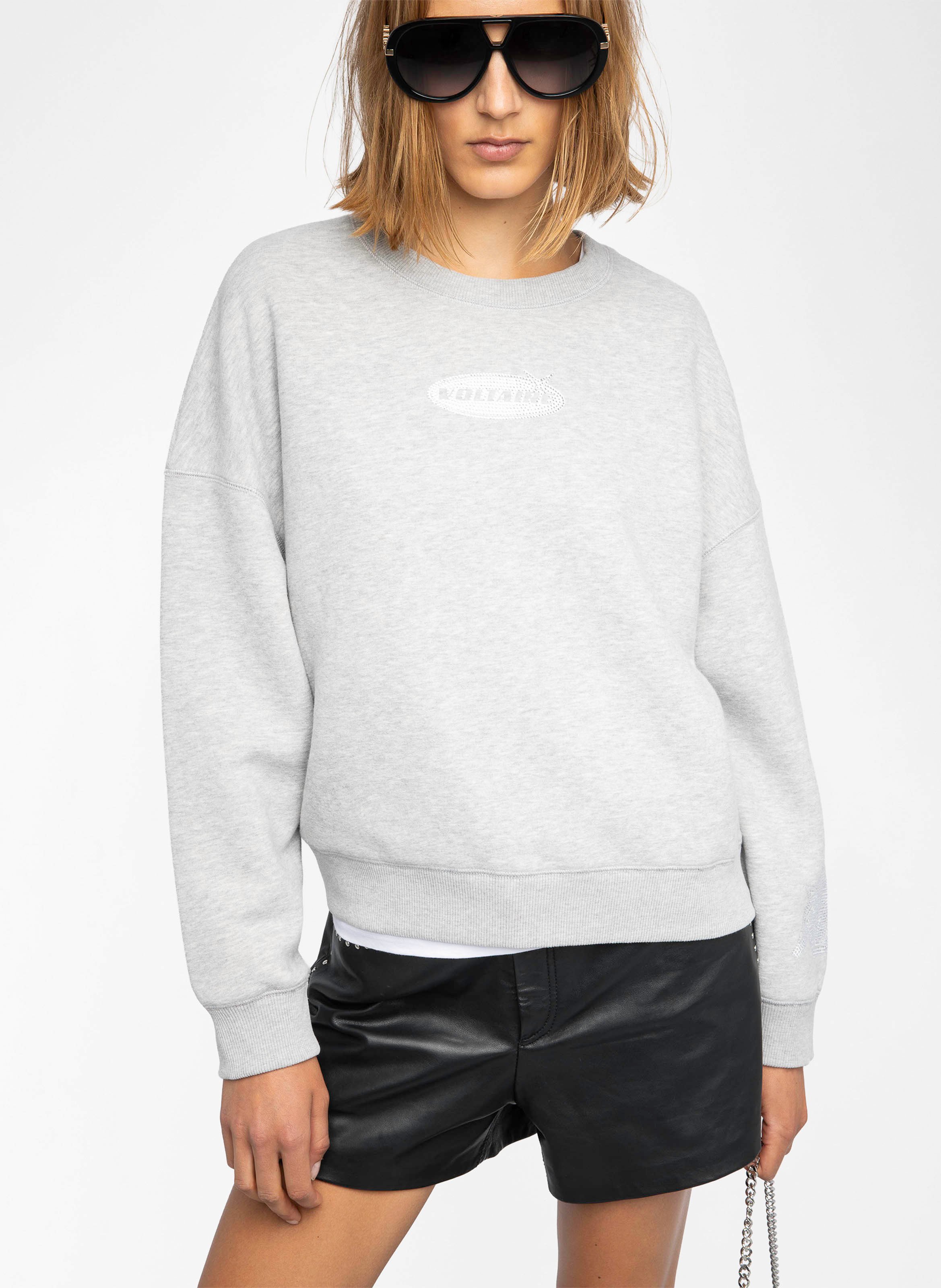 Sweatshirt col rond en coton mélangé mira ZADIG&VOLTAIRE Gris